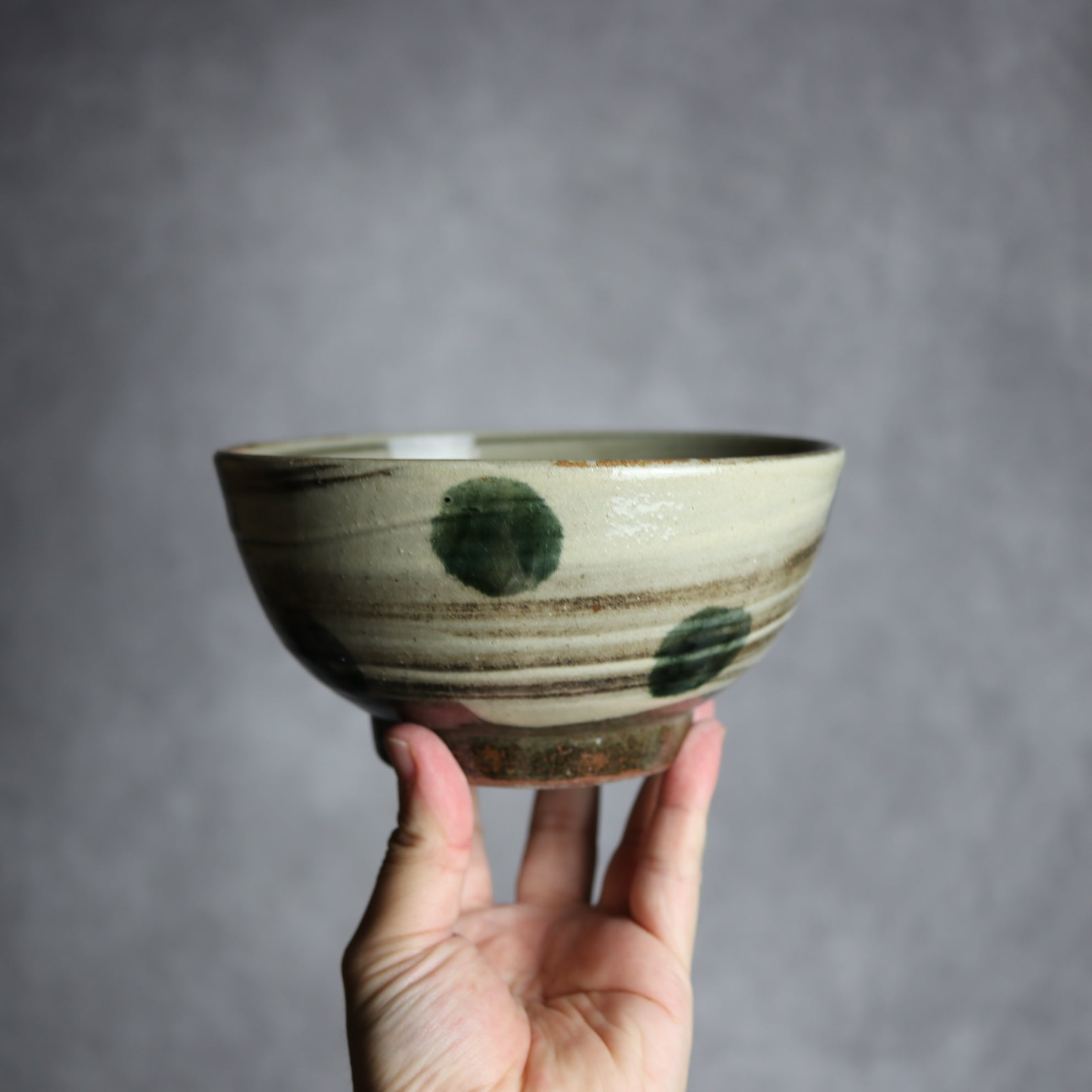 北窯 松田米司工房 - 5寸鉢2 呉須釉 刷毛目 点打 やちむん 陶器 北窯 松田米司工房 - mundasui