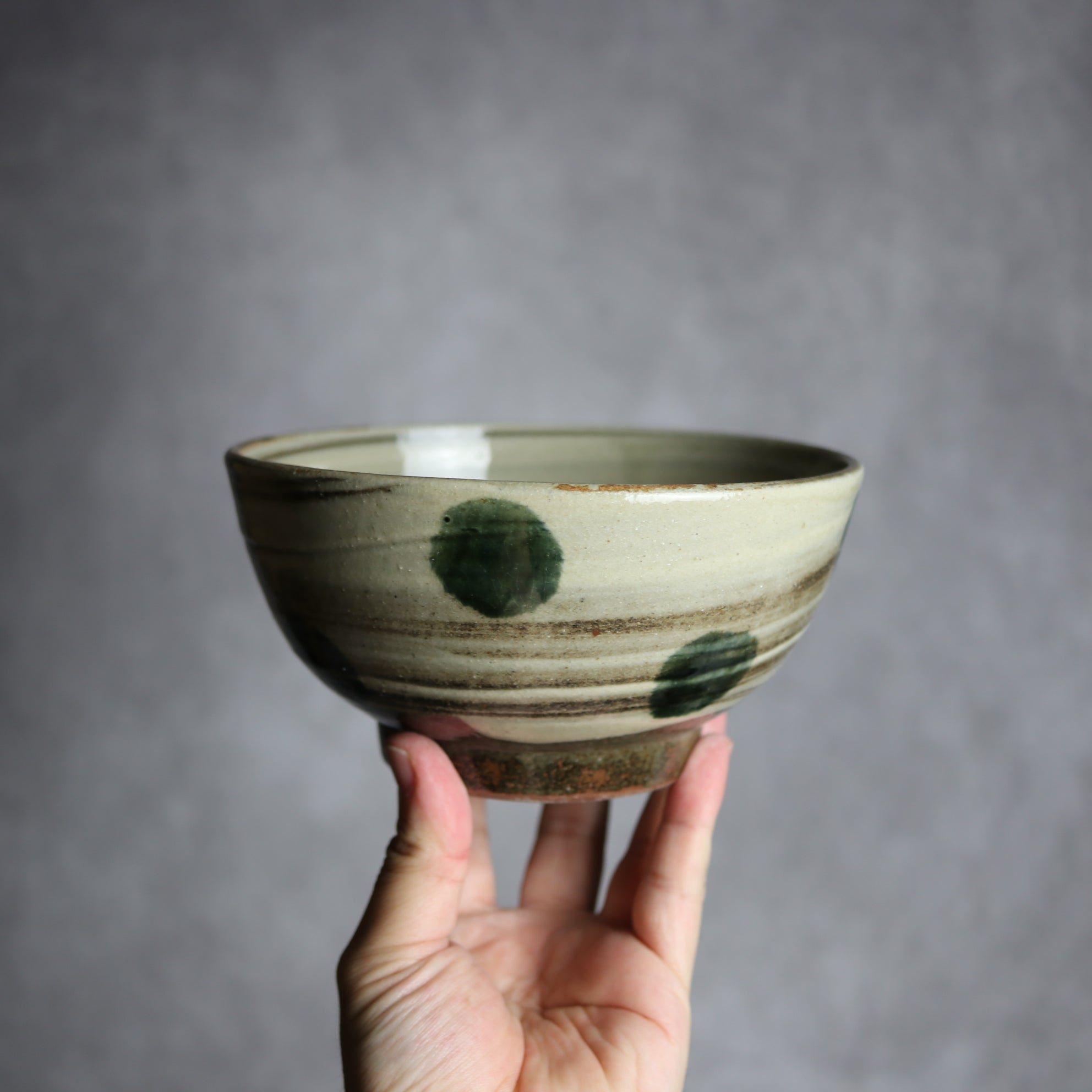 北窯 松田米司工房 - 5寸鉢2 呉須釉 刷毛目 点打 やちむん 陶器 北窯 松田米司工房 - mundasui
