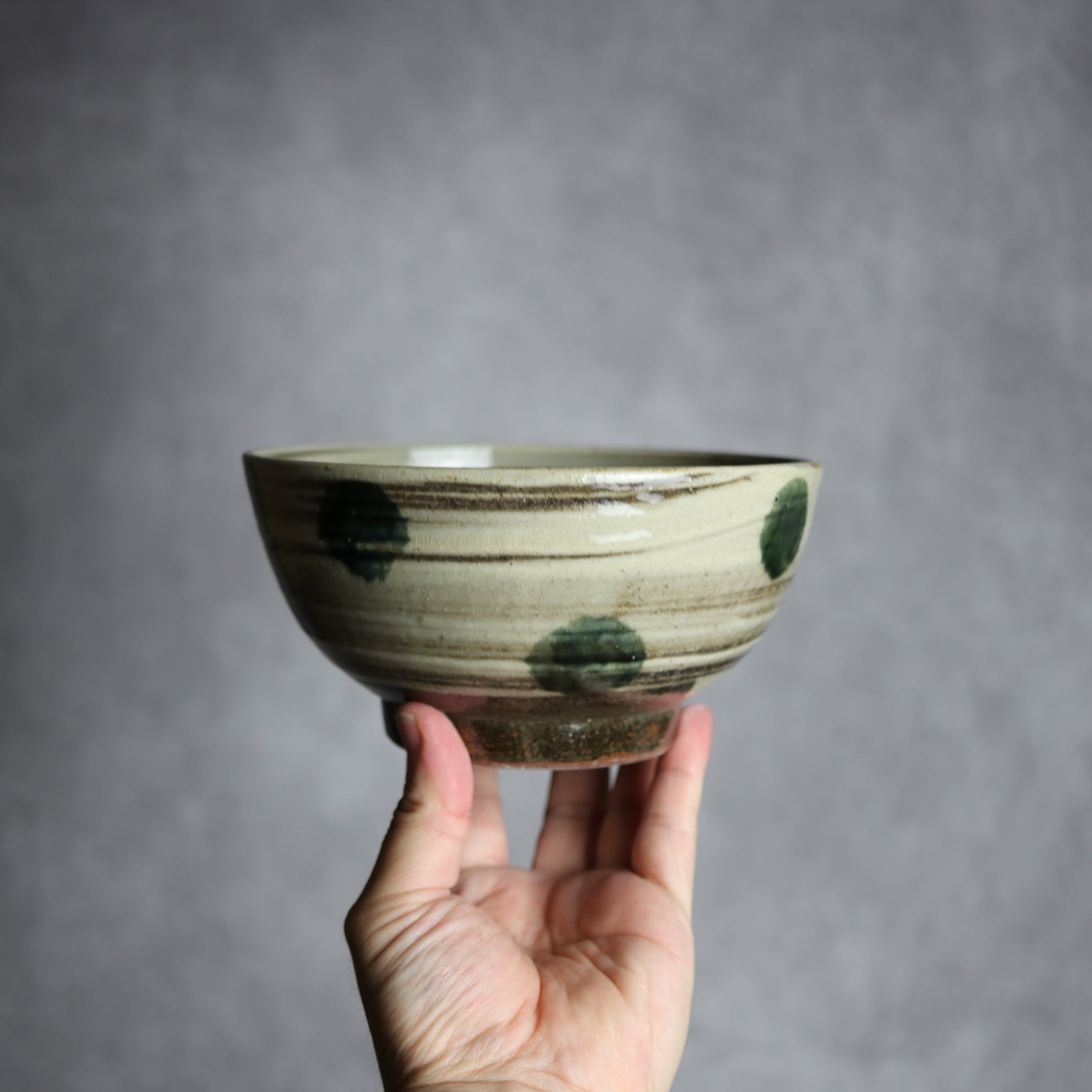 北窯 松田米司工房 - 5寸鉢2 呉須釉 刷毛目 点打 やちむん 陶器 北窯 松田米司工房 - mundasui