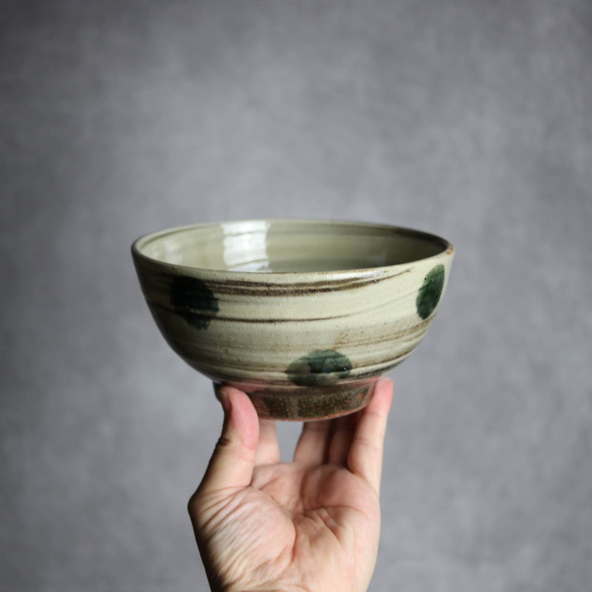 北窯 松田米司工房 - 5寸鉢2 呉須釉 刷毛目 点打 やちむん 陶器 北窯 松田米司工房 - mundasui