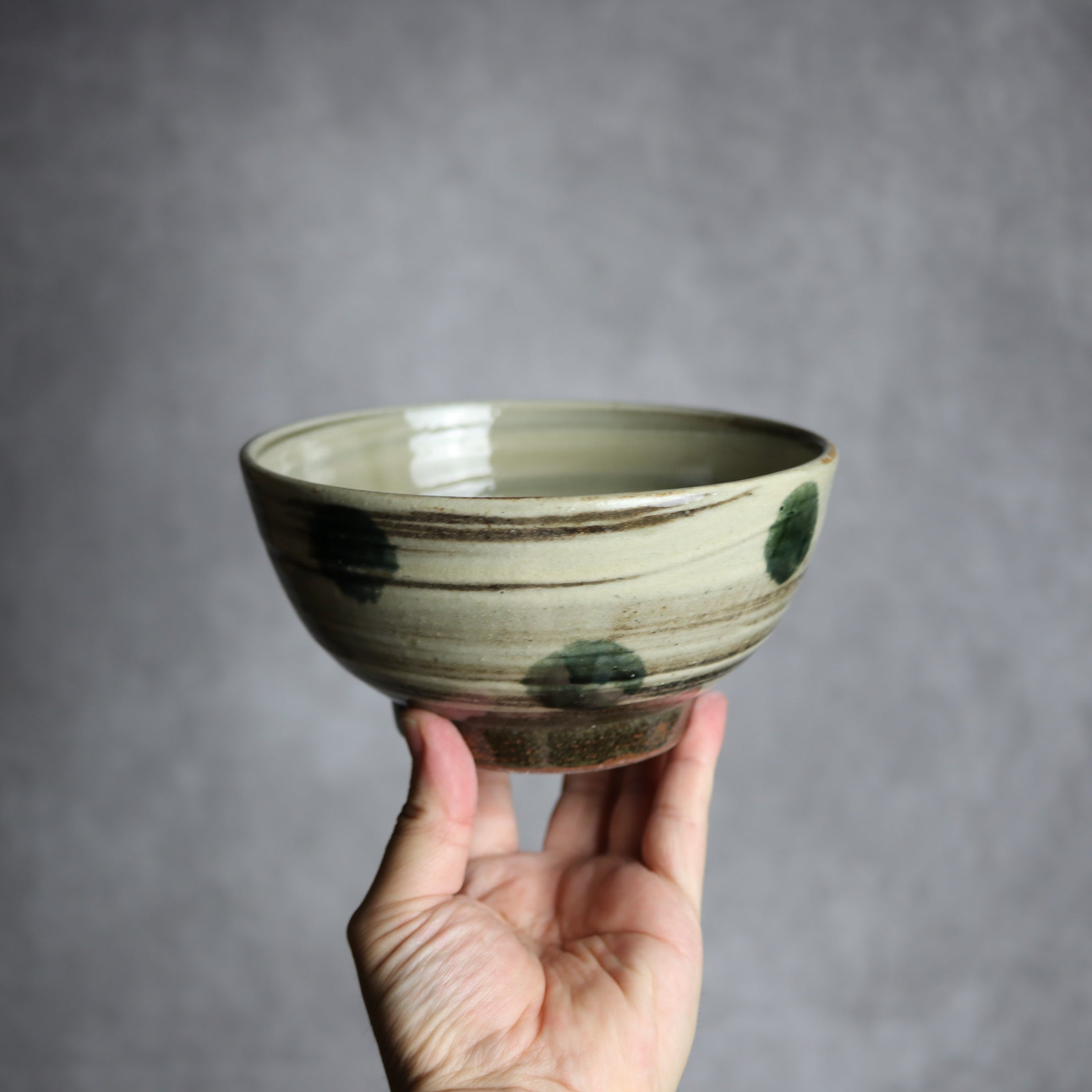 北窯 松田米司工房 - 5寸鉢2 呉須釉 刷毛目 点打 やちむん 陶器 北窯 松田米司工房 - mundasui
