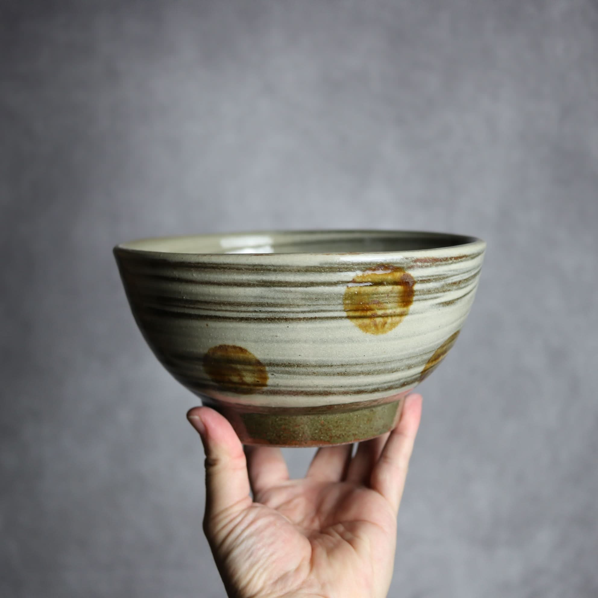 6寸鉢2 飴釉 刷毛目 点打 やちむん 陶器 北窯 松田米司工房 やちむん 陶器.