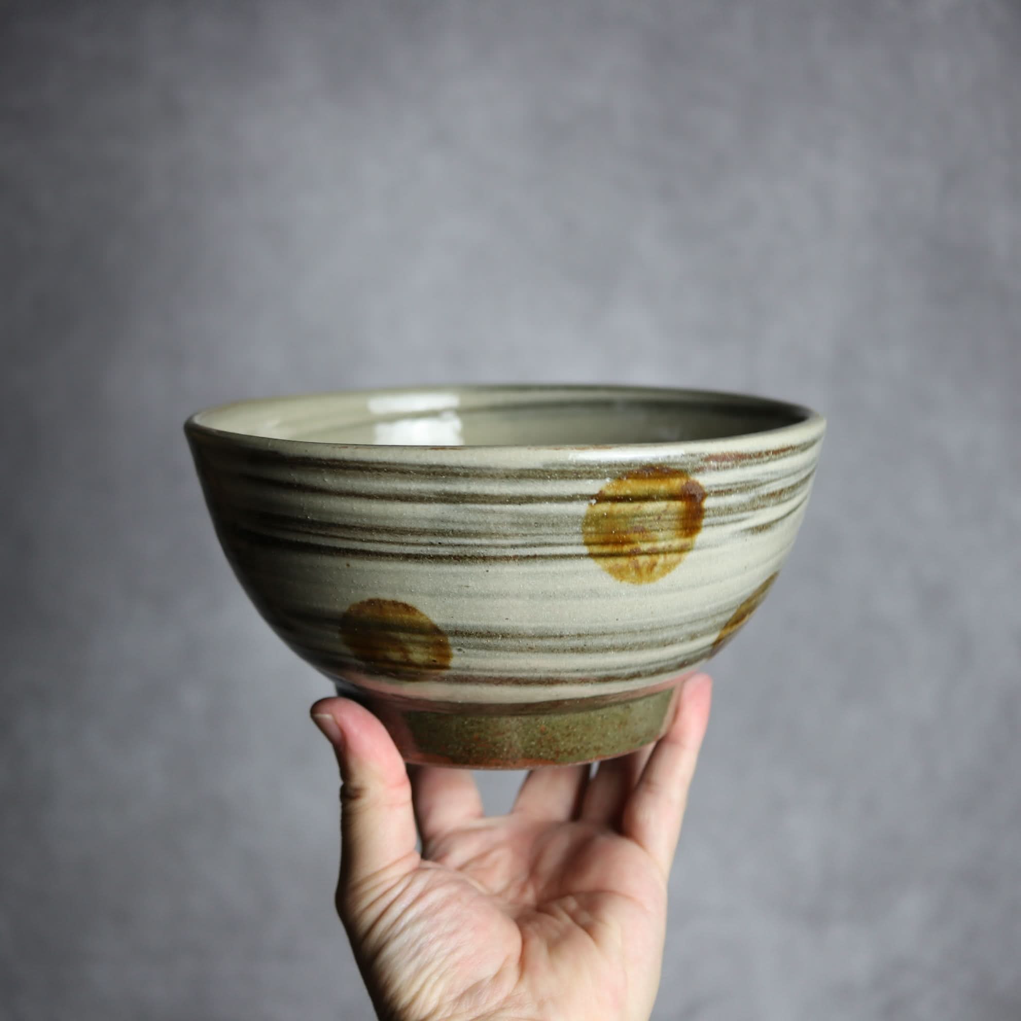 6寸鉢2 飴釉 刷毛目 点打 やちむん 陶器 北窯 松田米司工房 やちむん 陶器.