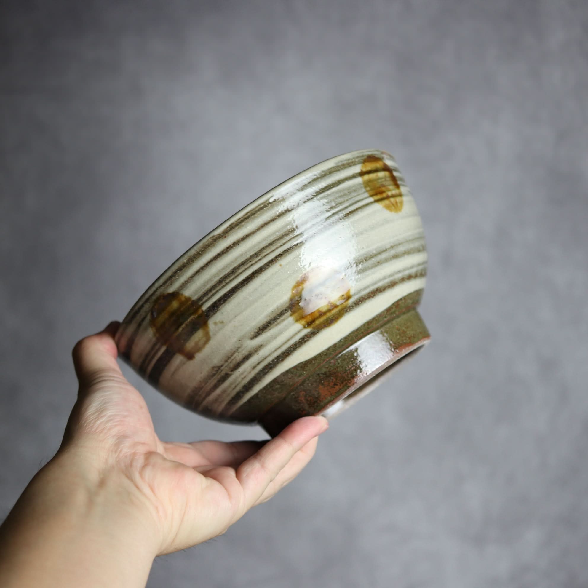 6寸鉢2 飴釉 刷毛目 点打 やちむん 陶器 北窯 松田米司工房 やちむん 陶器.