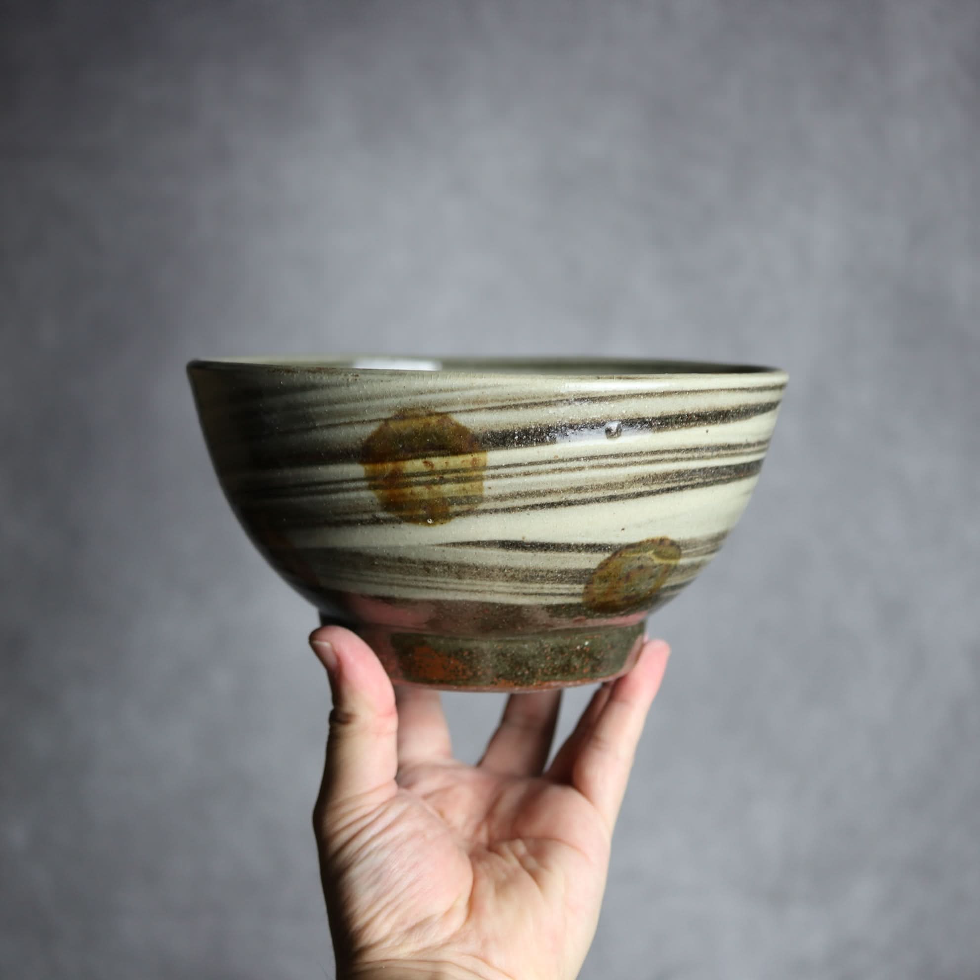 6寸鉢2 飴釉 刷毛目 点打 やちむん 陶器 北窯 松田米司工房 やちむん 陶器.