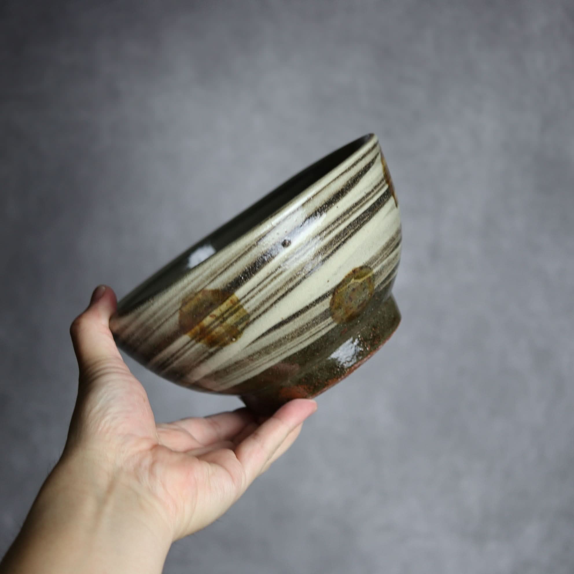 6寸鉢2 飴釉 刷毛目 点打 やちむん 陶器 北窯 松田米司工房 やちむん 陶器.