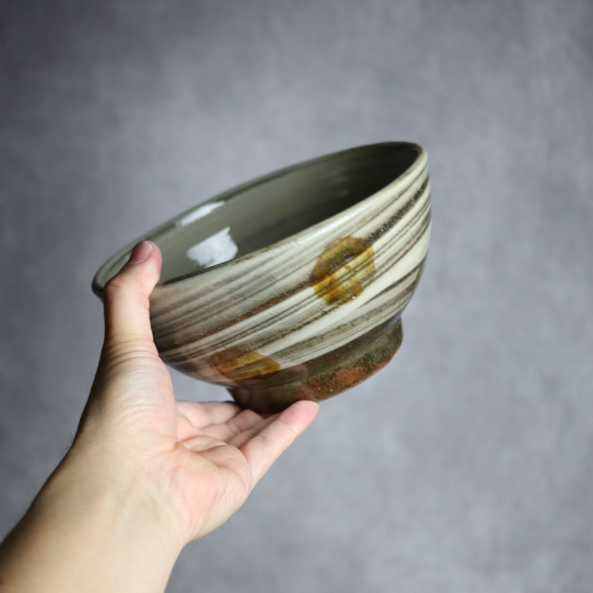 6寸鉢2 飴釉 刷毛目 点打 やちむん 陶器 北窯 松田米司工房 やちむん 陶器.