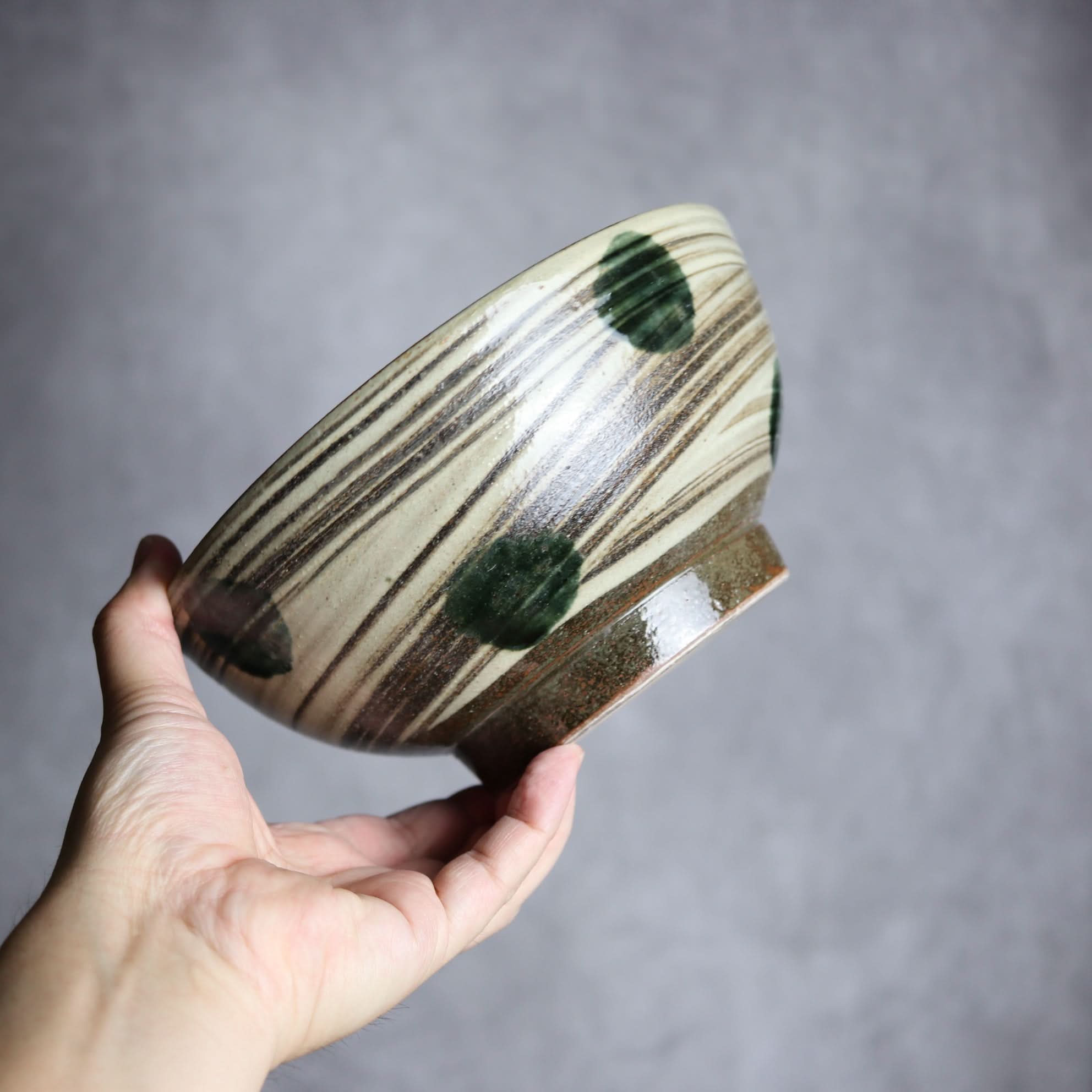 6寸鉢2 呉須釉 刷毛目 点打 やちむん 陶器 北窯 松田米司工房 やちむん 陶器.