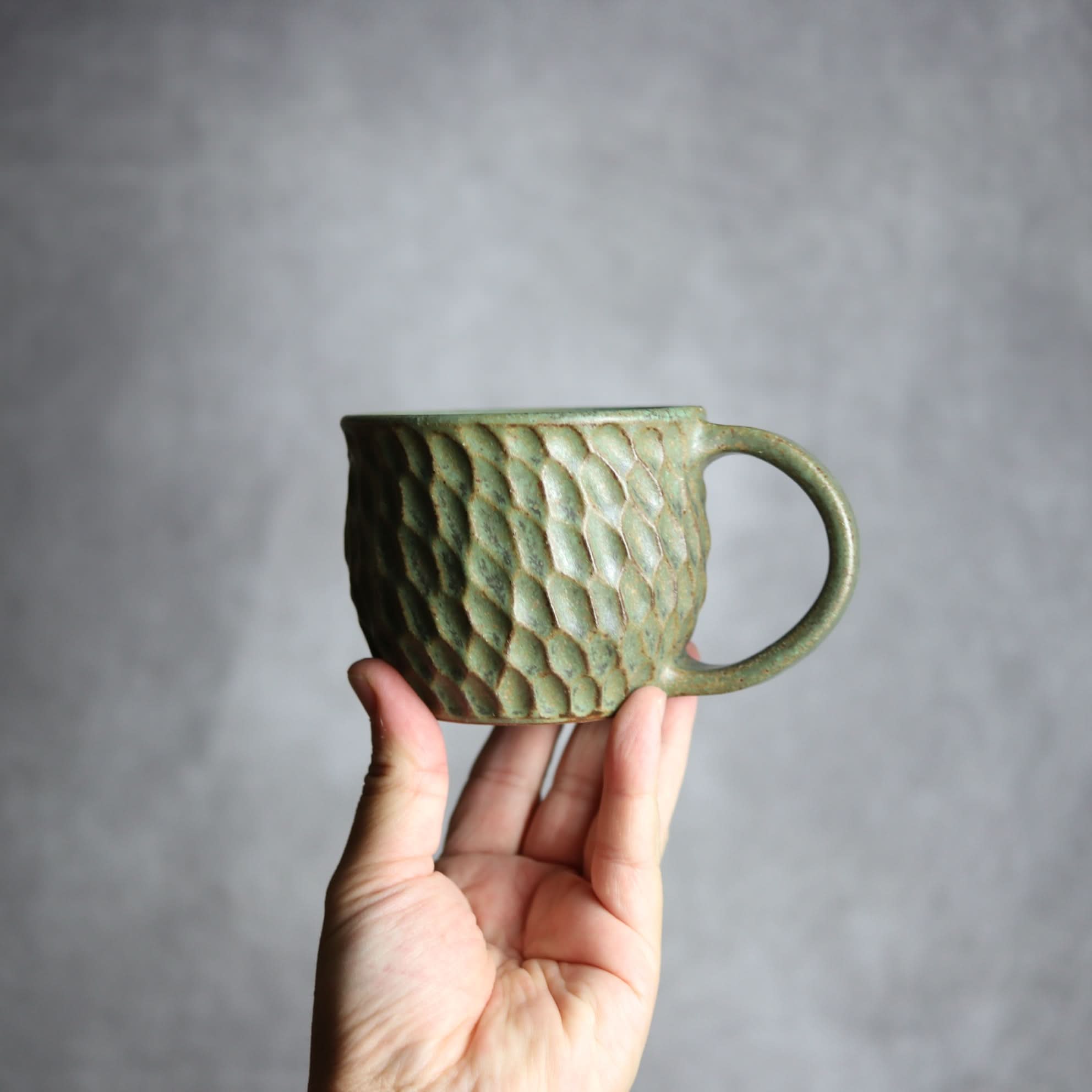 マグカップ1 ナッツ グリーン ボトムワイド やちむん 陶器 nagaremo やちむん 陶器.