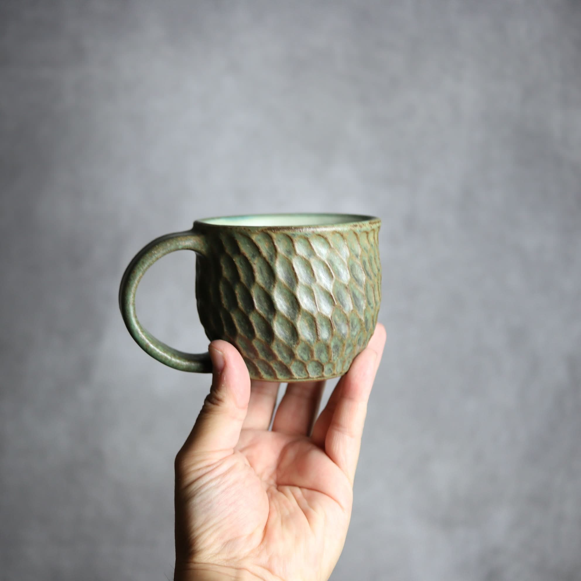 マグカップ1 ナッツ グリーン ボトムワイド やちむん 陶器 nagaremo やちむん 陶器.