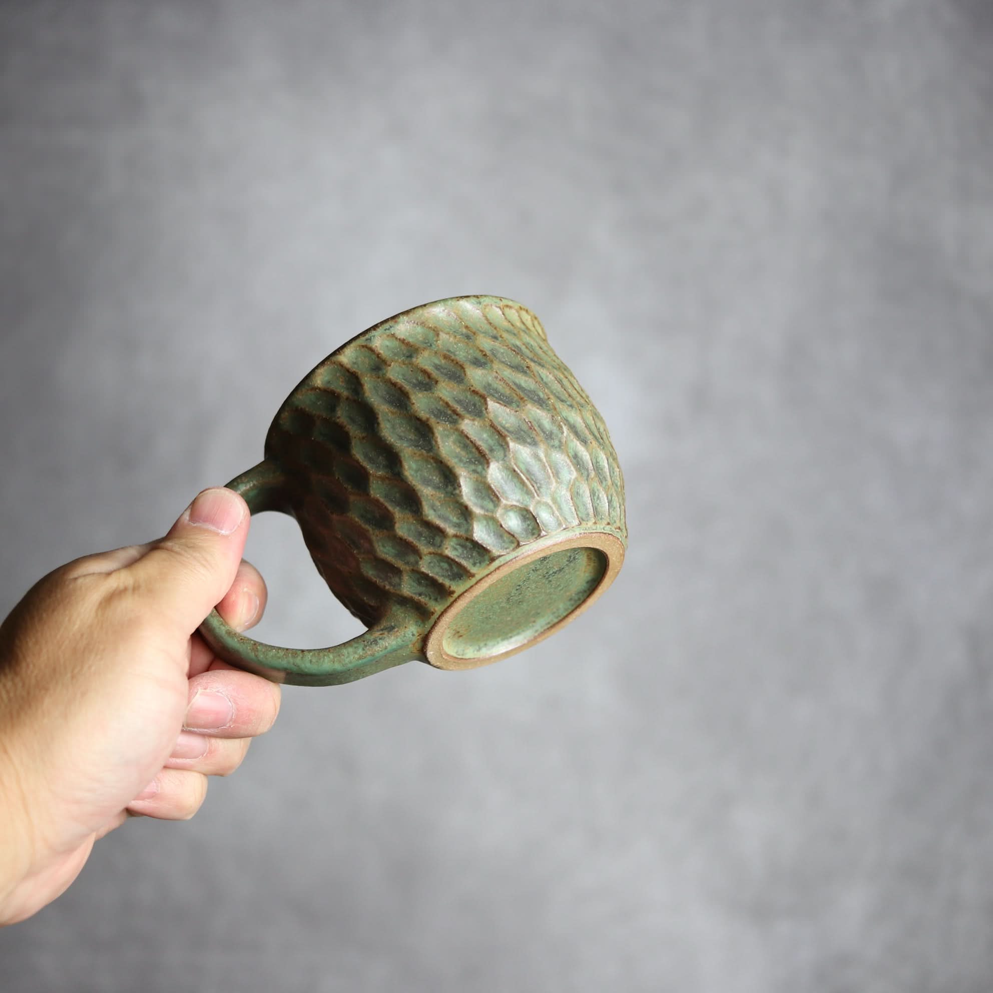 マグカップ1 ナッツ グリーン ボトムワイド やちむん 陶器 nagaremo やちむん 陶器.