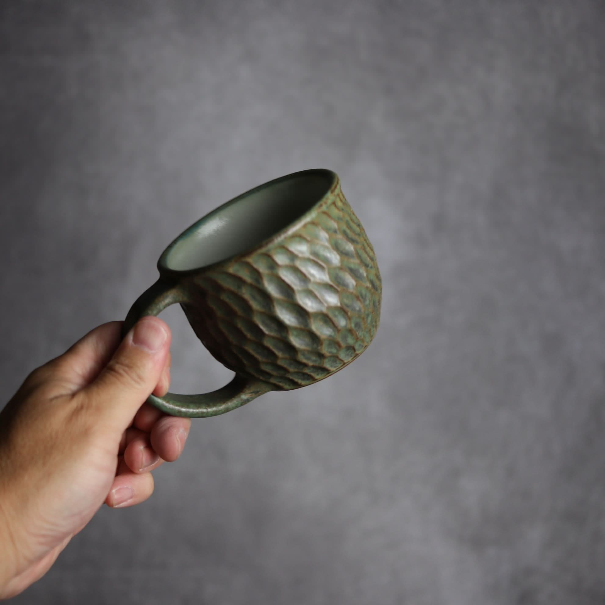 マグカップ1 ナッツ グリーン ボトムワイド やちむん 陶器 nagaremo やちむん 陶器.