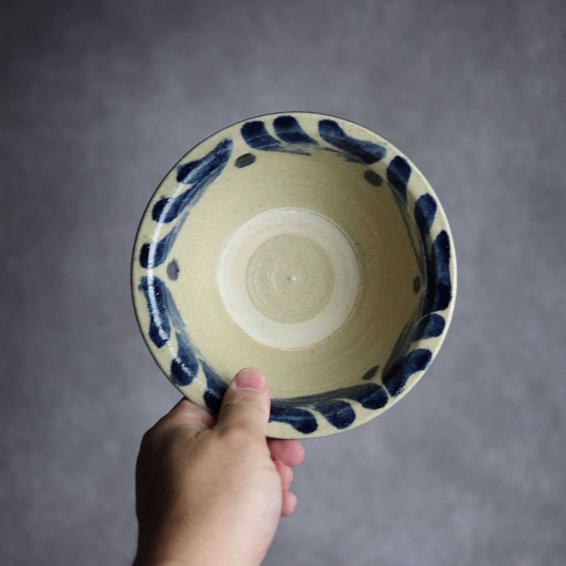 5寸ワンブー1 呉須釉 波紋 やちむん 陶器 北窯 宮城正享工房 やちむん 陶器.