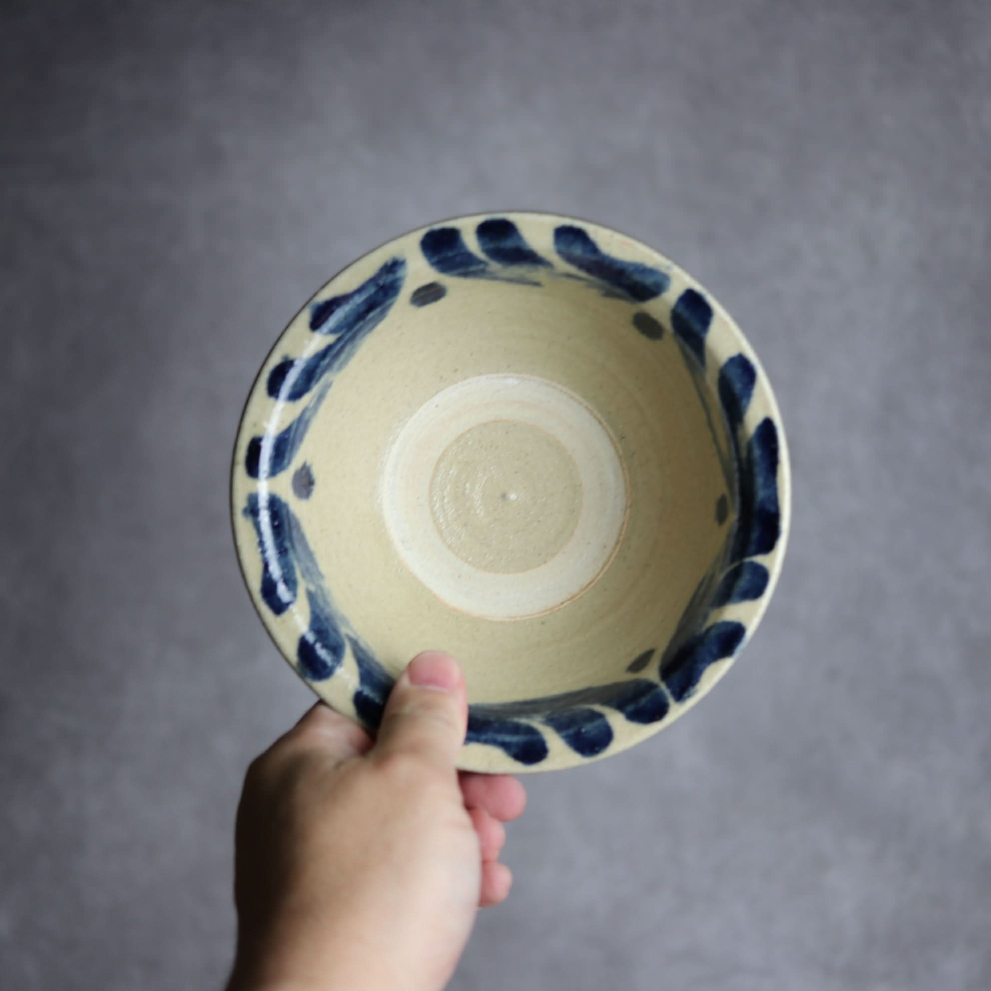 5寸ワンブー1 呉須釉 波紋 やちむん 陶器 北窯 宮城正享工房 やちむん 陶器.