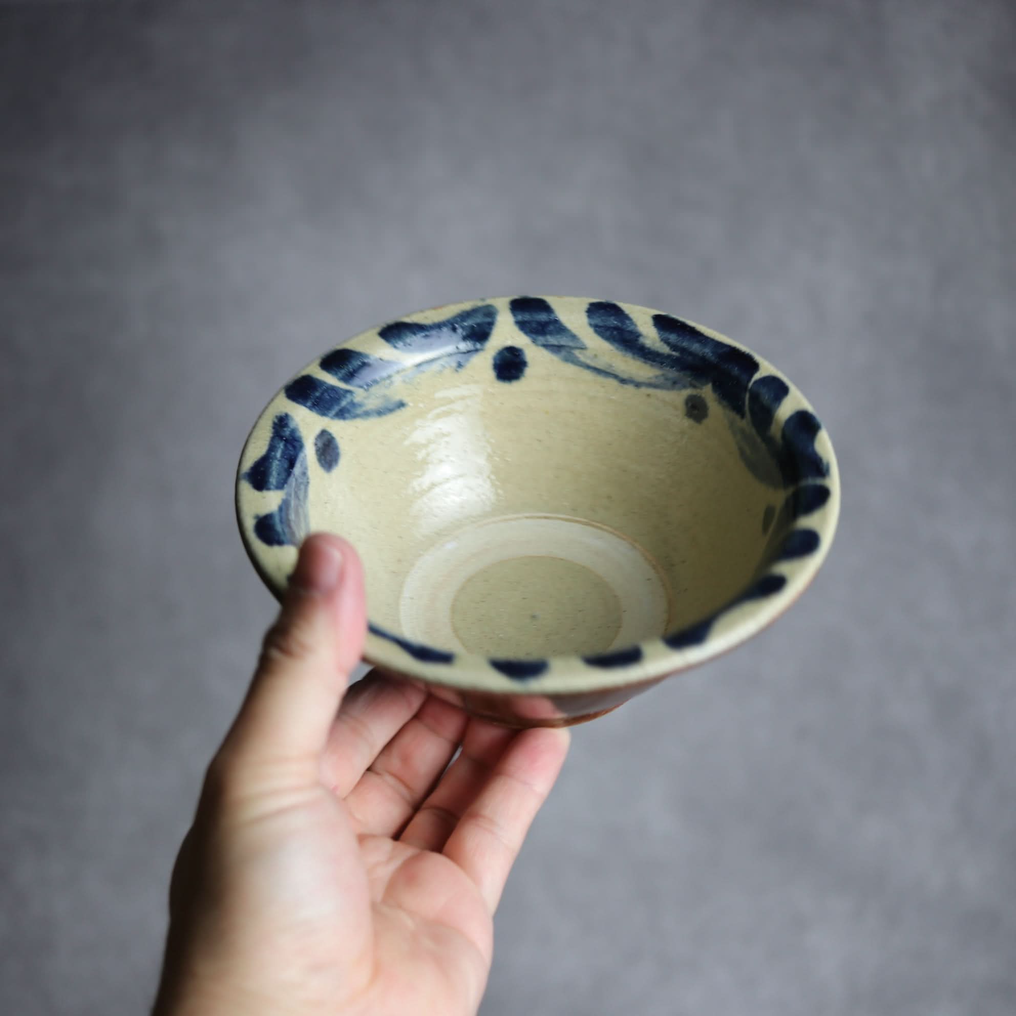 5寸ワンブー1 呉須釉 波紋 やちむん 陶器 北窯 宮城正享工房 やちむん 陶器.