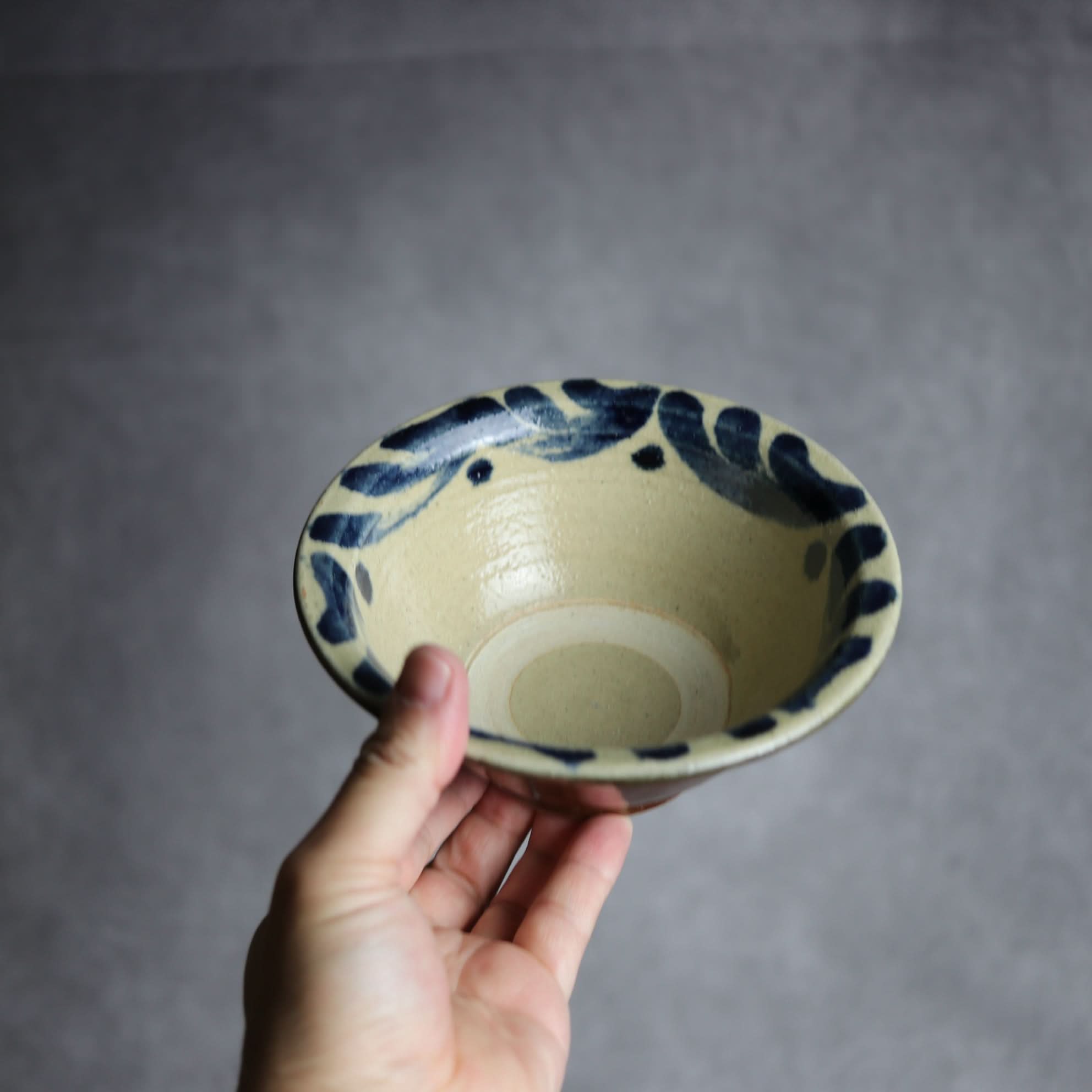 5寸ワンブー1 呉須釉 波紋 やちむん 陶器 北窯 宮城正享工房 やちむん 陶器.