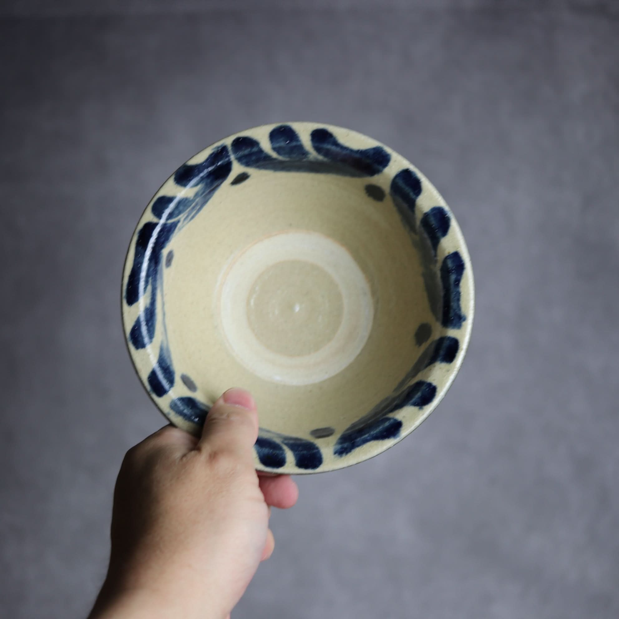 5寸ワンブー1 呉須釉 波紋 やちむん 陶器 北窯 宮城正享工房 やちむん 陶器.