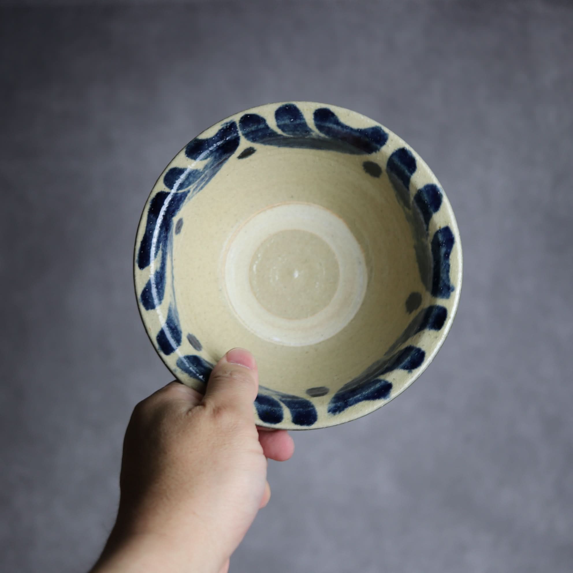 5寸ワンブー1 呉須釉 波紋 やちむん 陶器 北窯 宮城正享工房 やちむん 陶器.