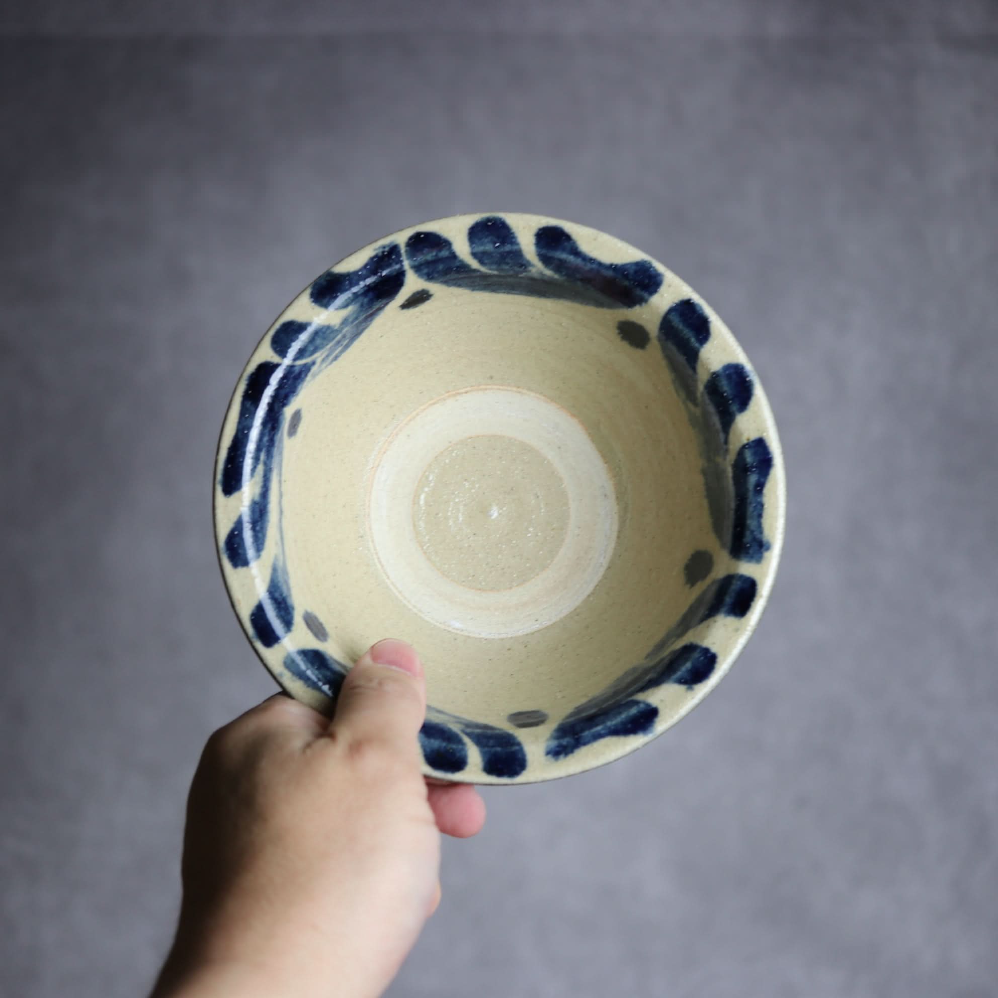 5寸ワンブー1 呉須釉 波紋 やちむん 陶器 北窯 宮城正享工房 やちむん 陶器.