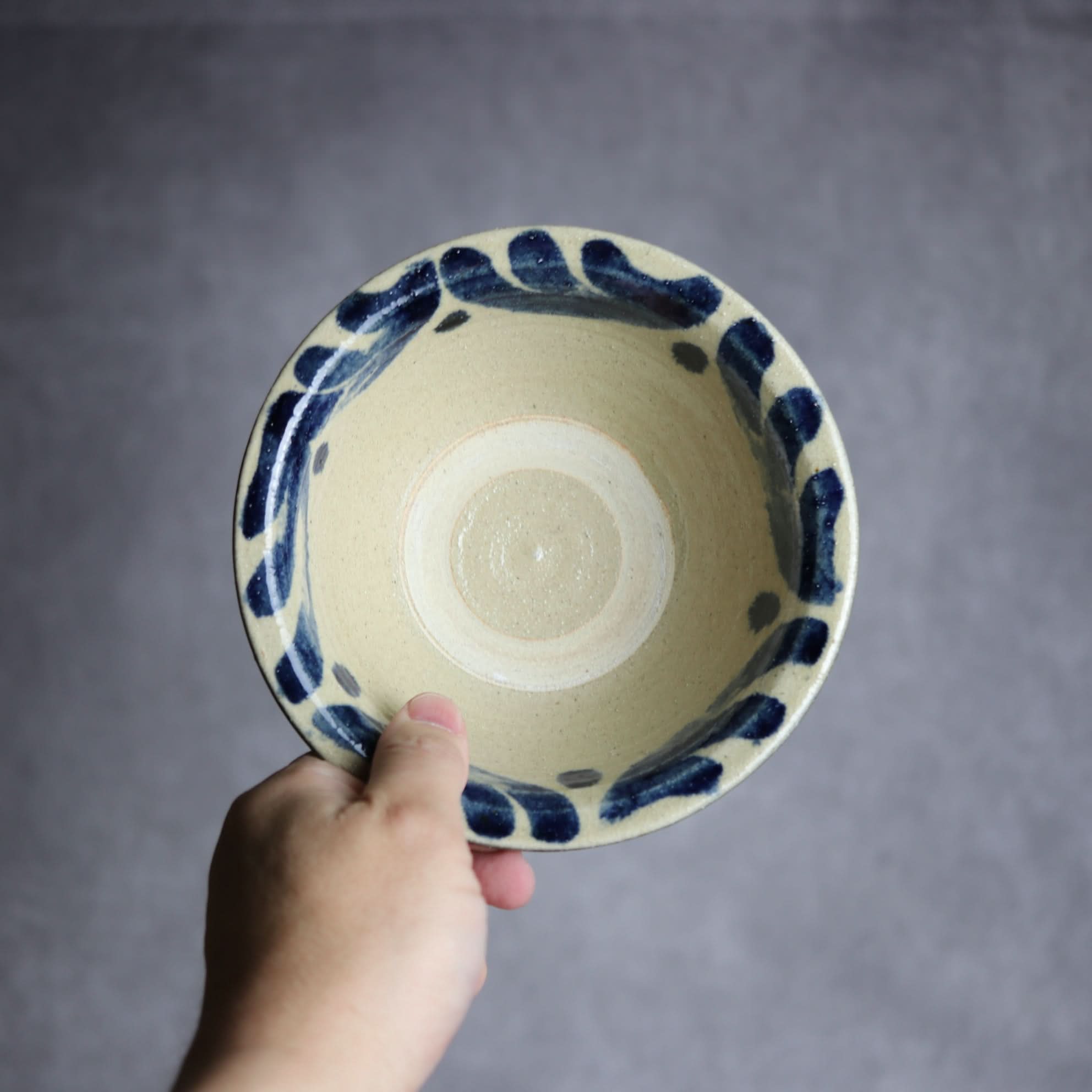 5寸ワンブー1 呉須釉 波紋 やちむん 陶器 北窯 宮城正享工房 やちむん 陶器.