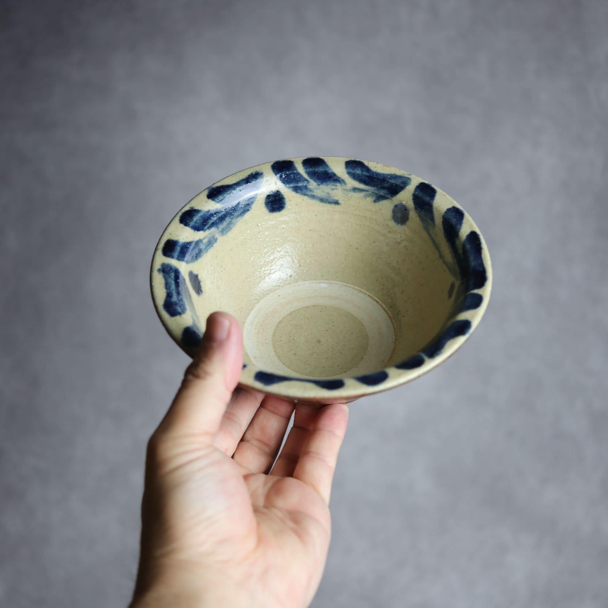 5寸ワンブー1 呉須釉 波紋 やちむん 陶器 北窯 宮城正享工房 やちむん 陶器.