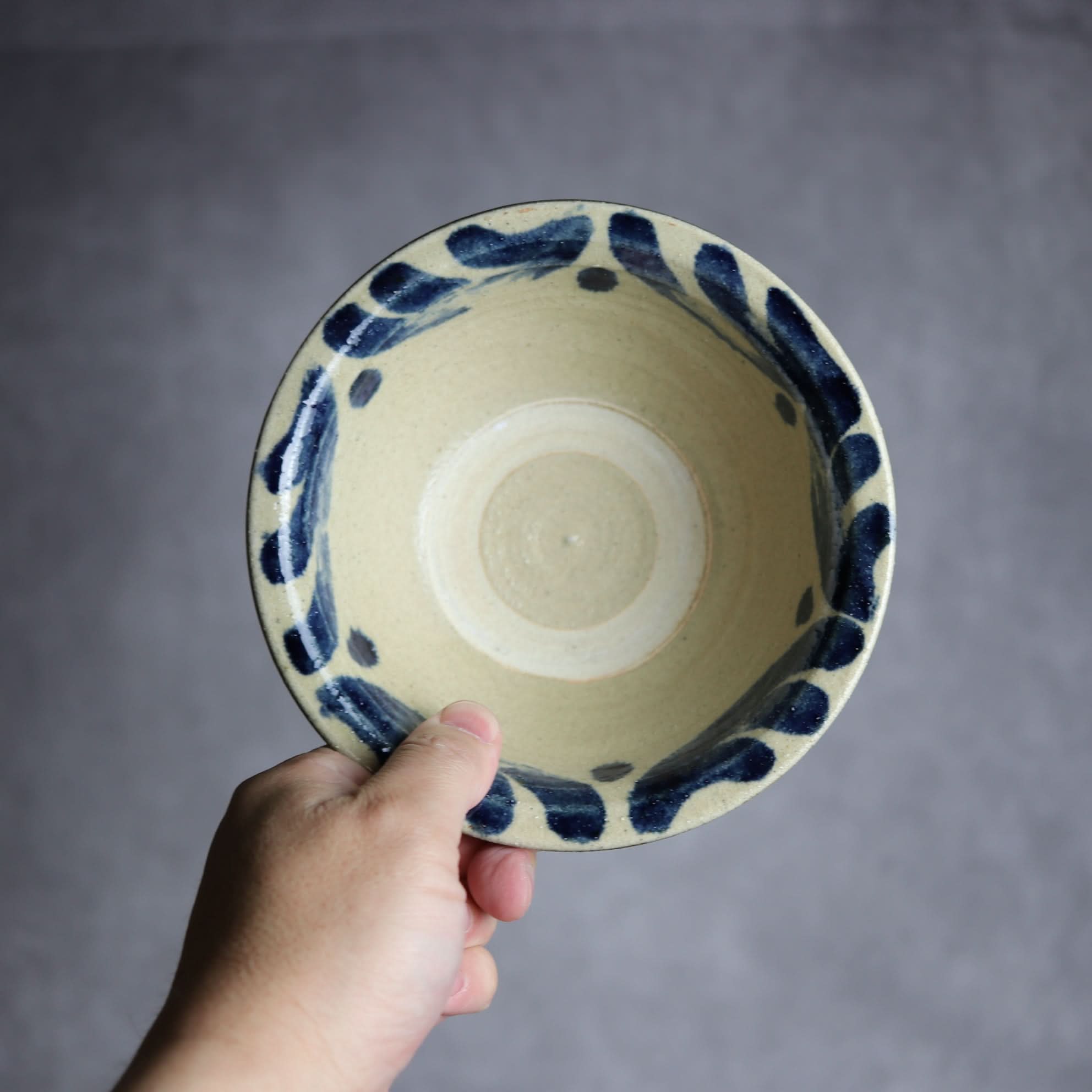 5寸ワンブー1 呉須釉 波紋 やちむん 陶器 北窯 宮城正享工房 やちむん 陶器.