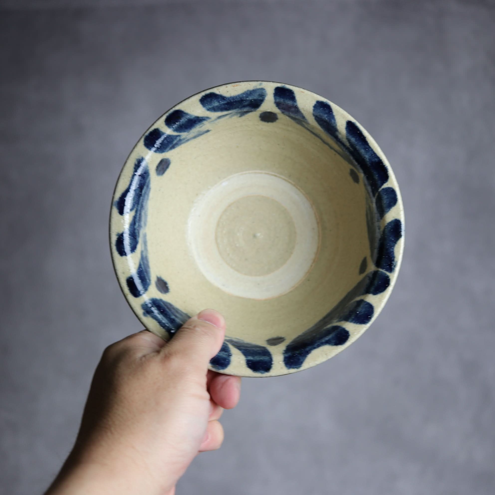 5寸ワンブー1 呉須釉 波紋 やちむん 陶器 北窯 宮城正享工房 やちむん 陶器.