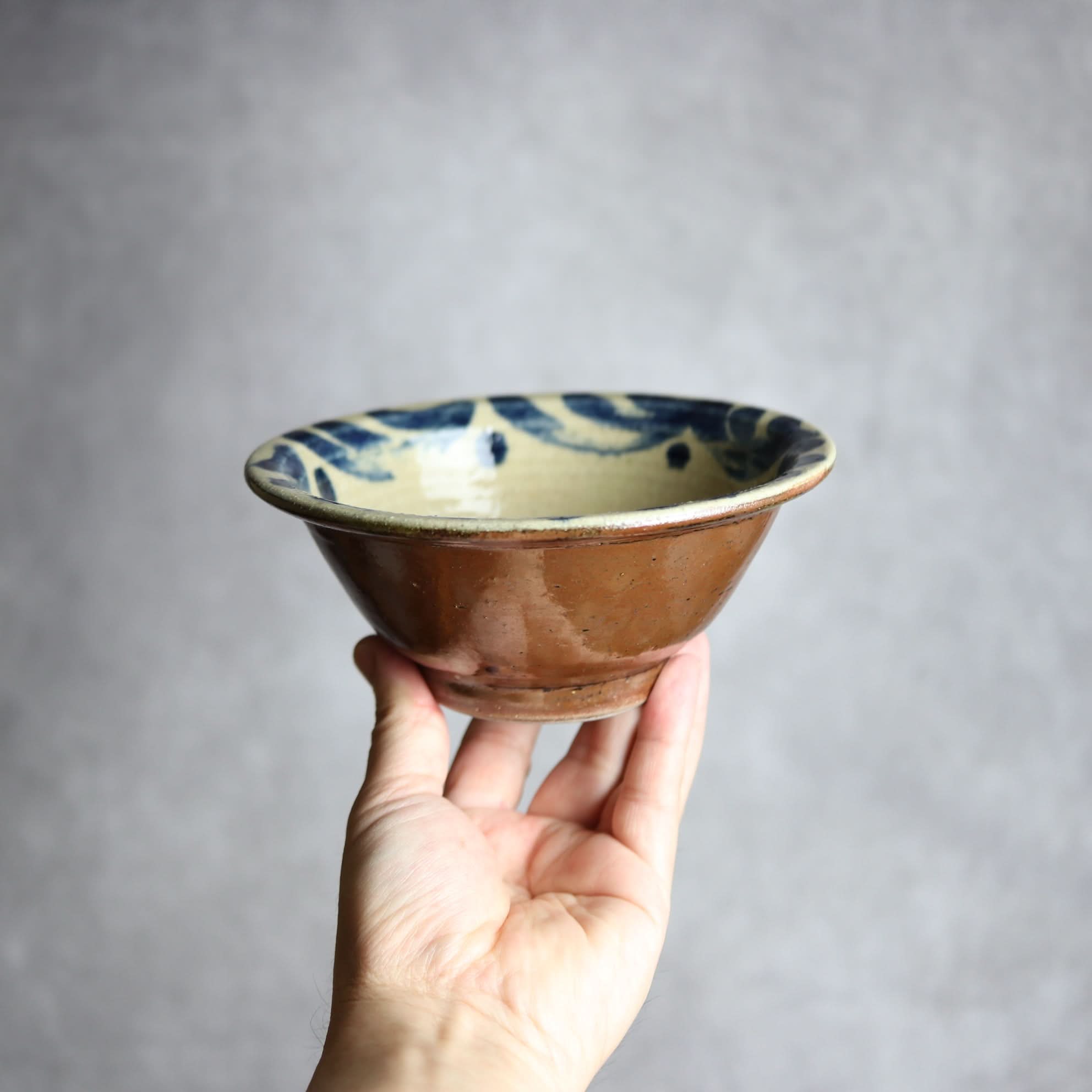 5寸ワンブー1 呉須釉 波紋 やちむん 陶器 北窯 宮城正享工房 やちむん 陶器.