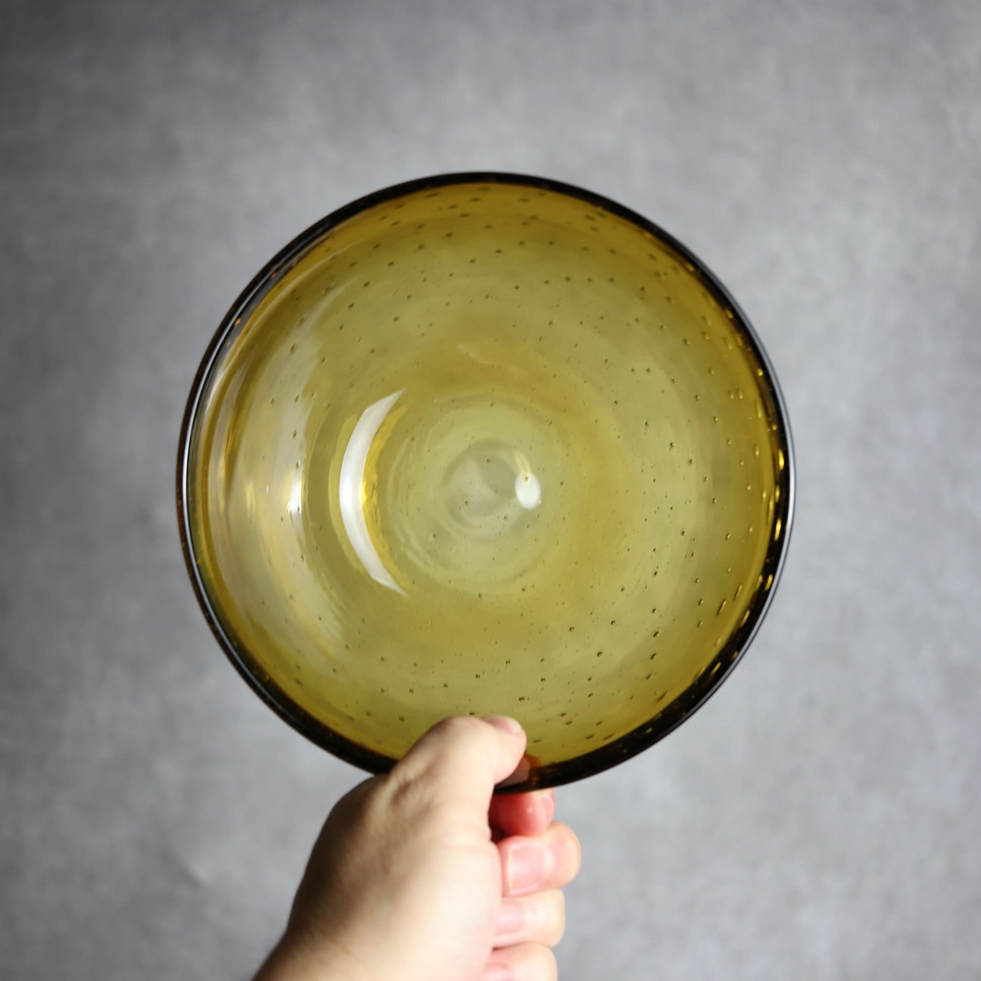 気泡ボウル 小 ブラウン 琉球ガラス ガラス工房清天 琉球ガラス.