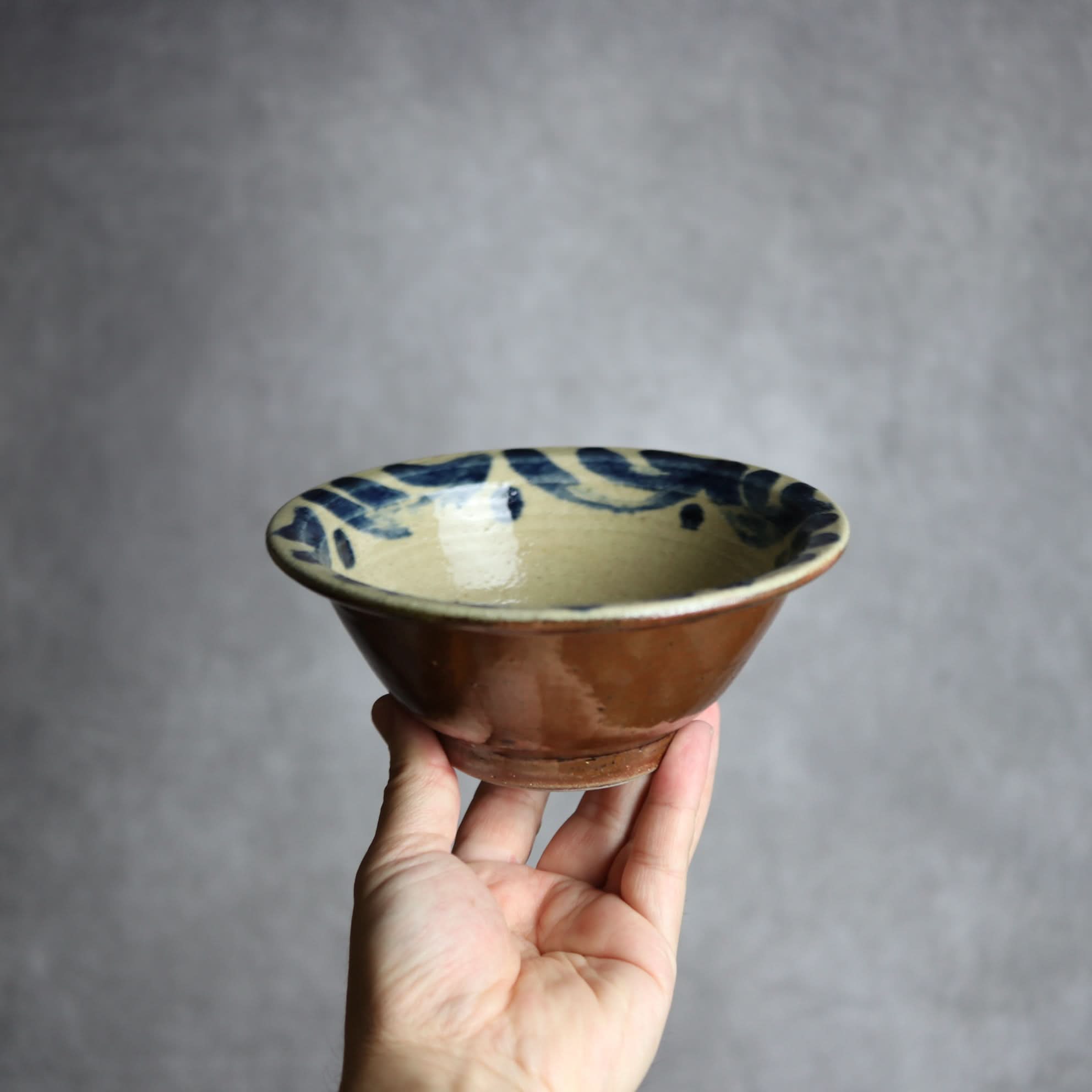 5寸ワンブー1 呉須釉 波紋 やちむん 陶器 北窯 宮城正享工房 やちむん 陶器.