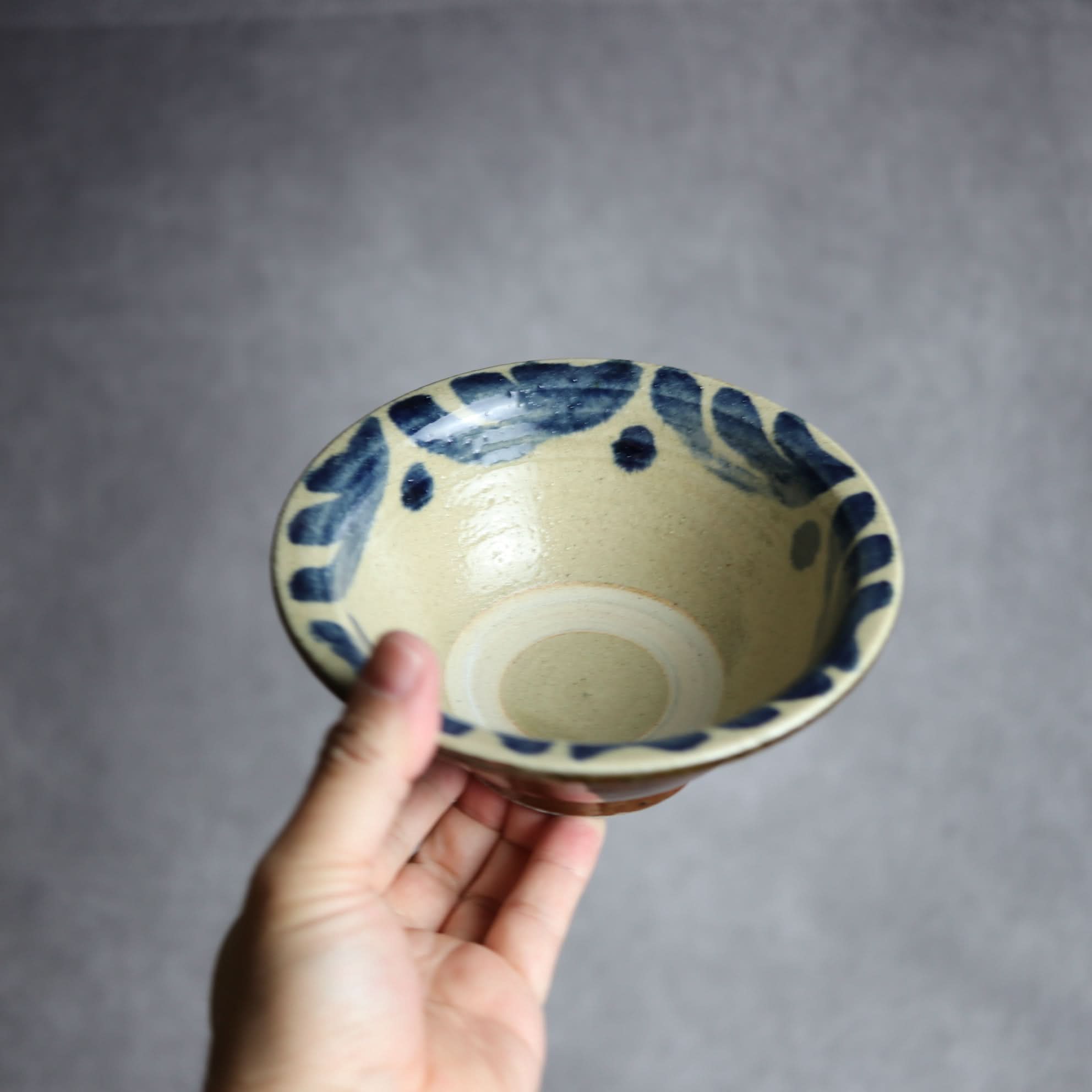 5寸ワンブー2 呉須釉 波紋 やちむん 陶器 北窯 宮城正享工房 やちむん 陶器.