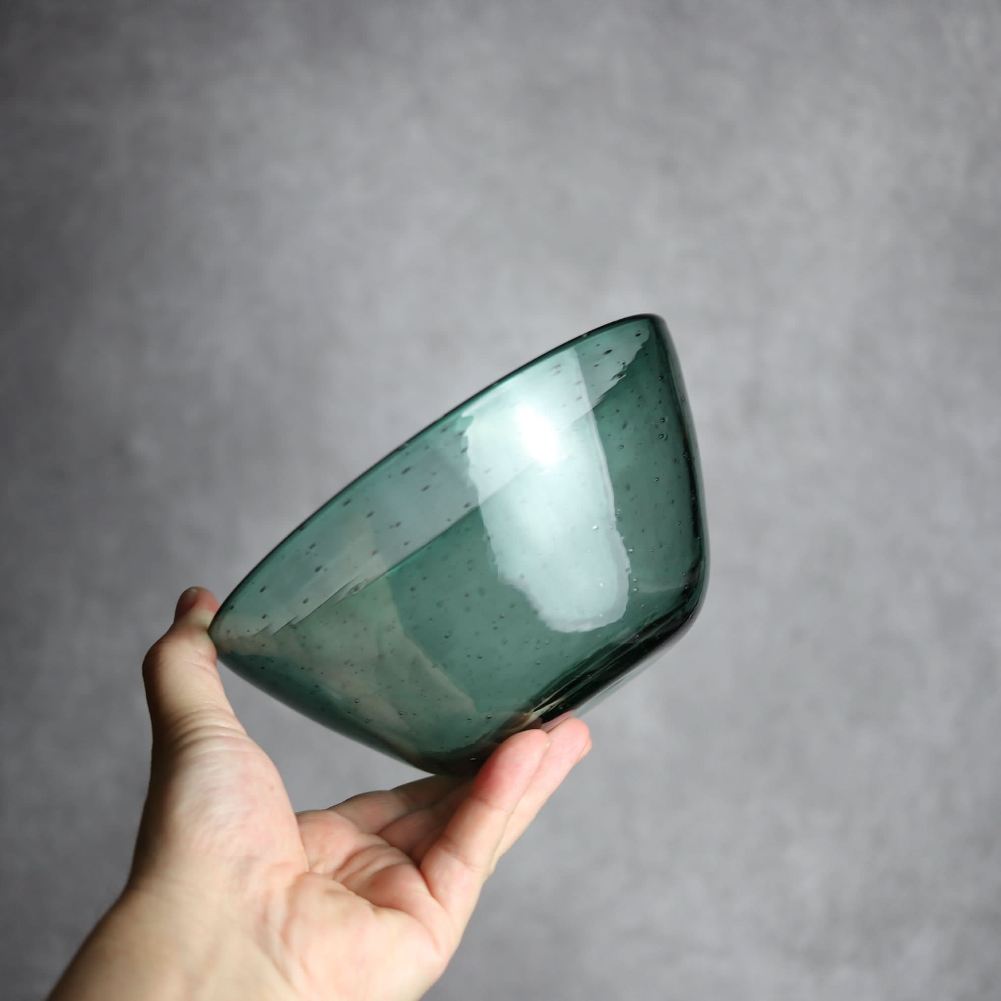 気泡ボウル 小 グリーン 琉球ガラス ガラス工房清天 琉球ガラス.