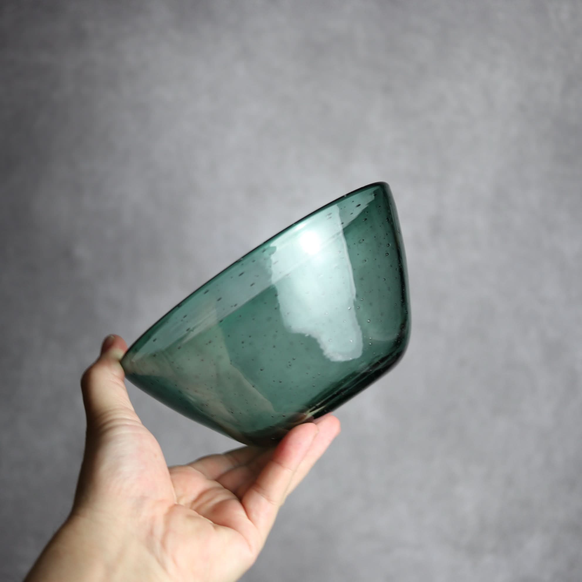 気泡ボウル 小 グリーン 琉球ガラス ガラス工房清天 琉球ガラス.