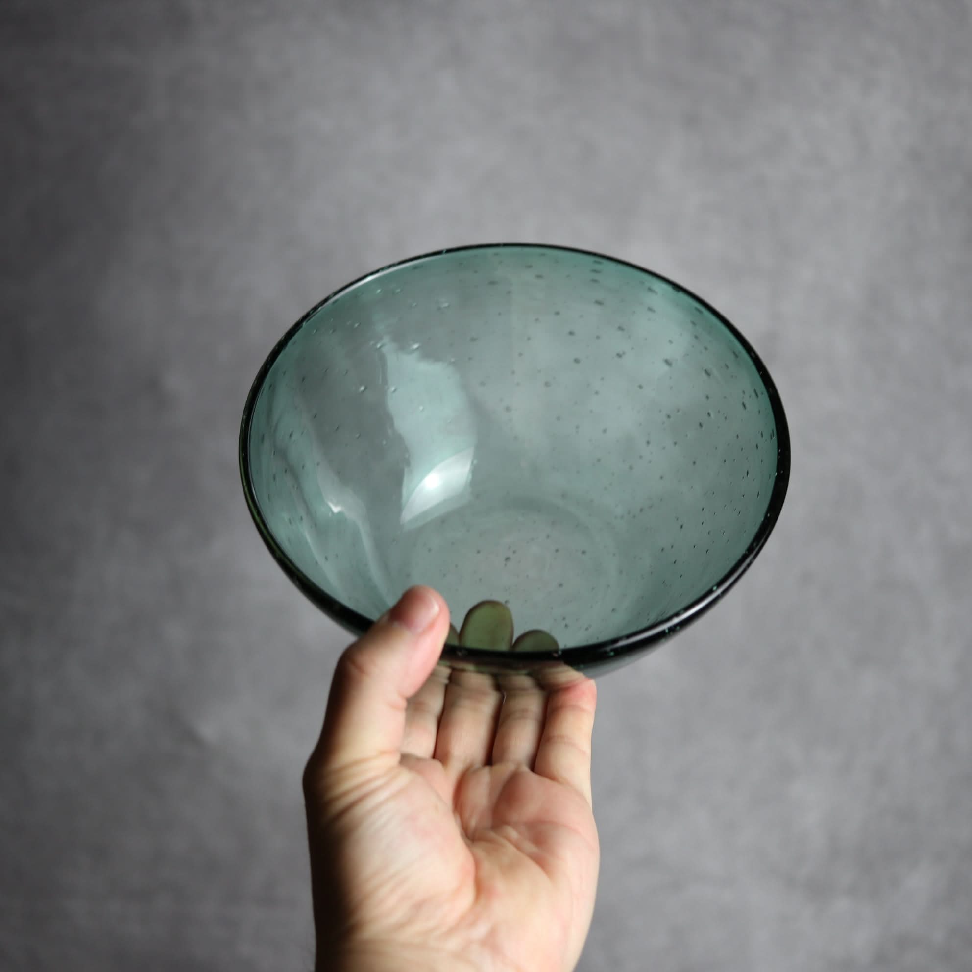 気泡ボウル 小 グリーン 琉球ガラス ガラス工房清天 琉球ガラス.