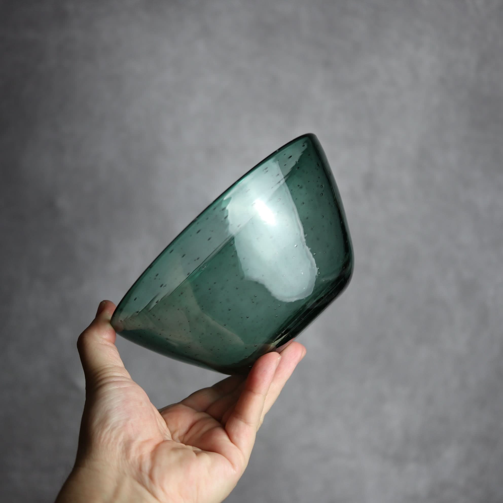 気泡ボウル 小 グリーン 琉球ガラス ガラス工房清天 琉球ガラス.