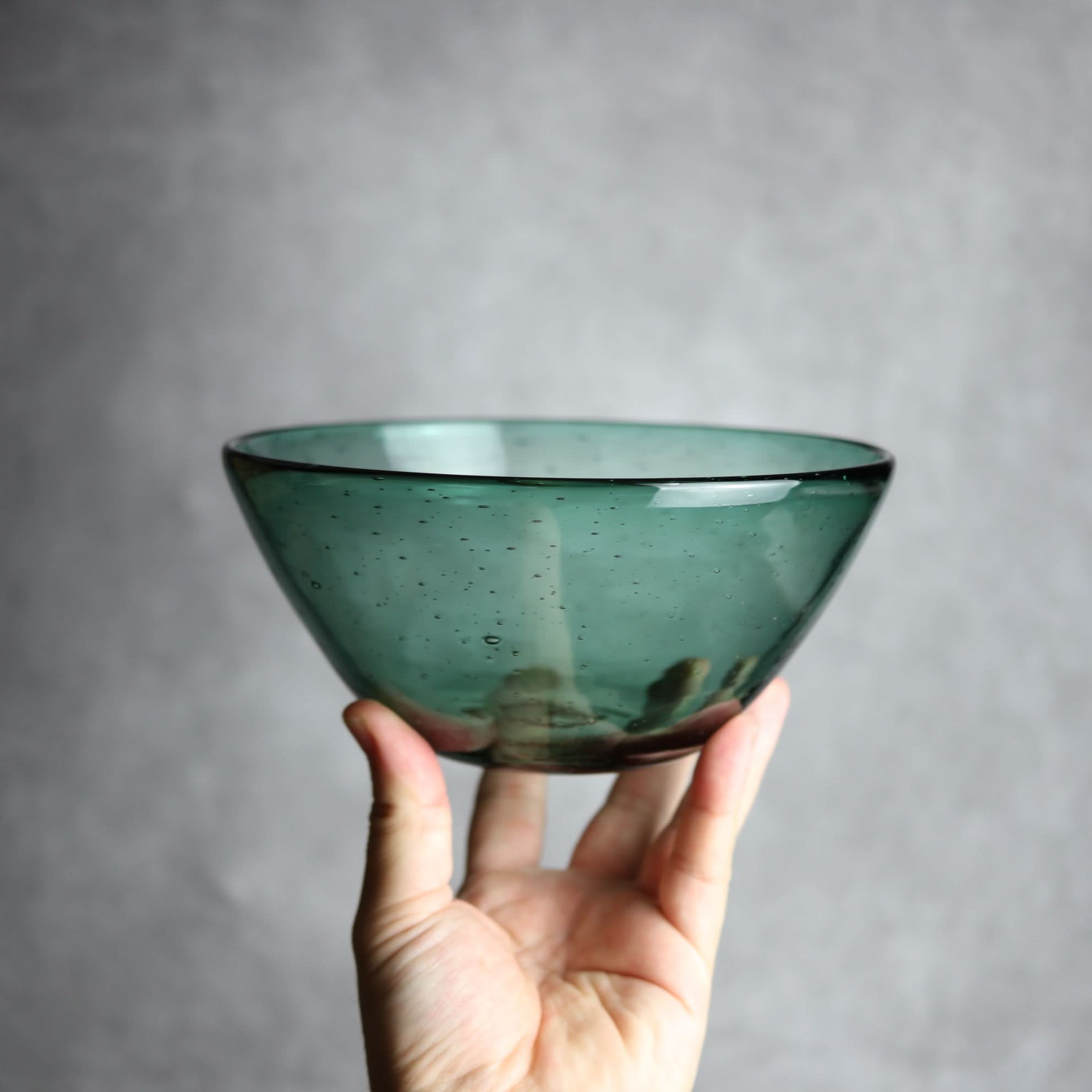 気泡ボウル 小 グリーン 琉球ガラス ガラス工房清天 琉球ガラス.