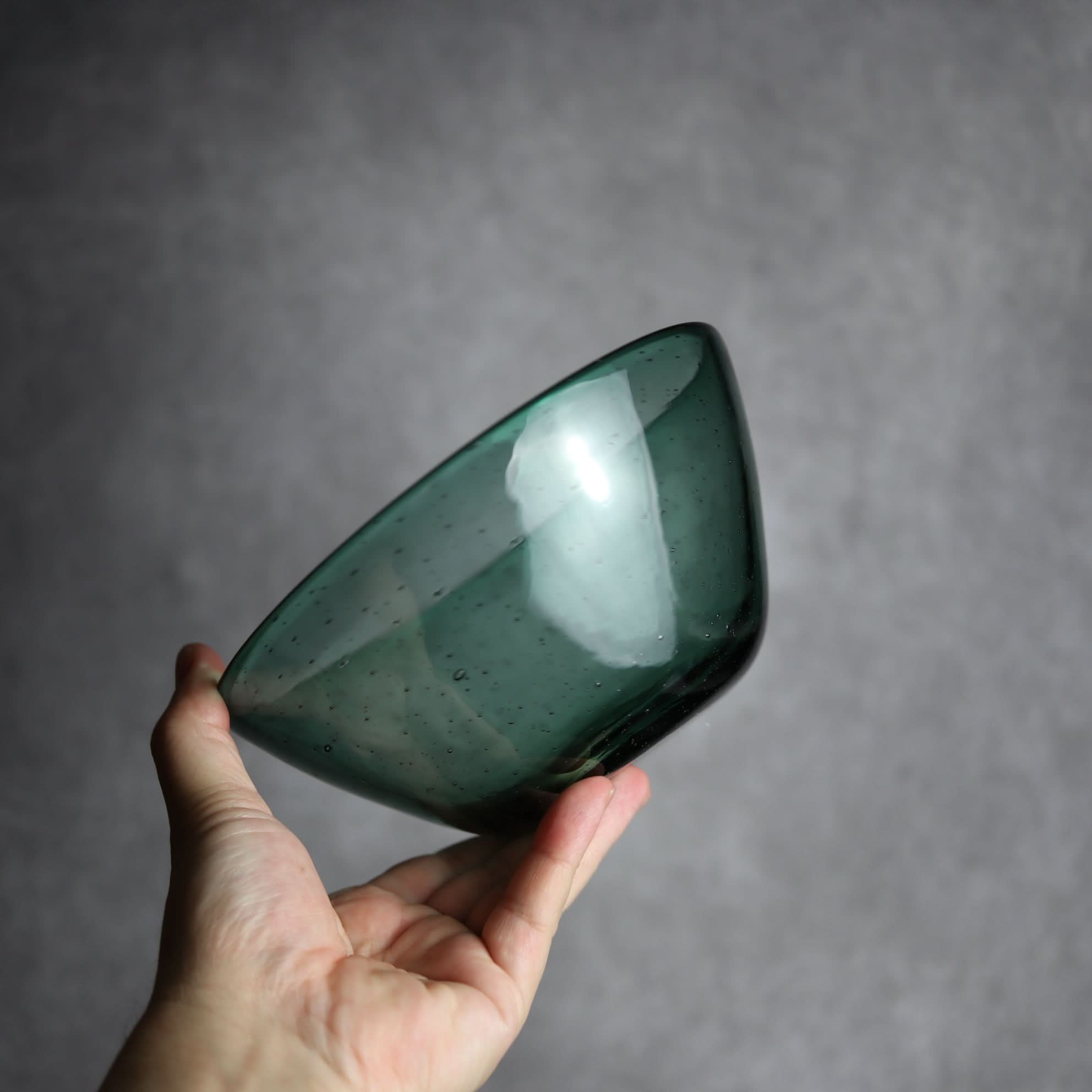 気泡ボウル 小 グリーン 琉球ガラス ガラス工房清天 琉球ガラス.