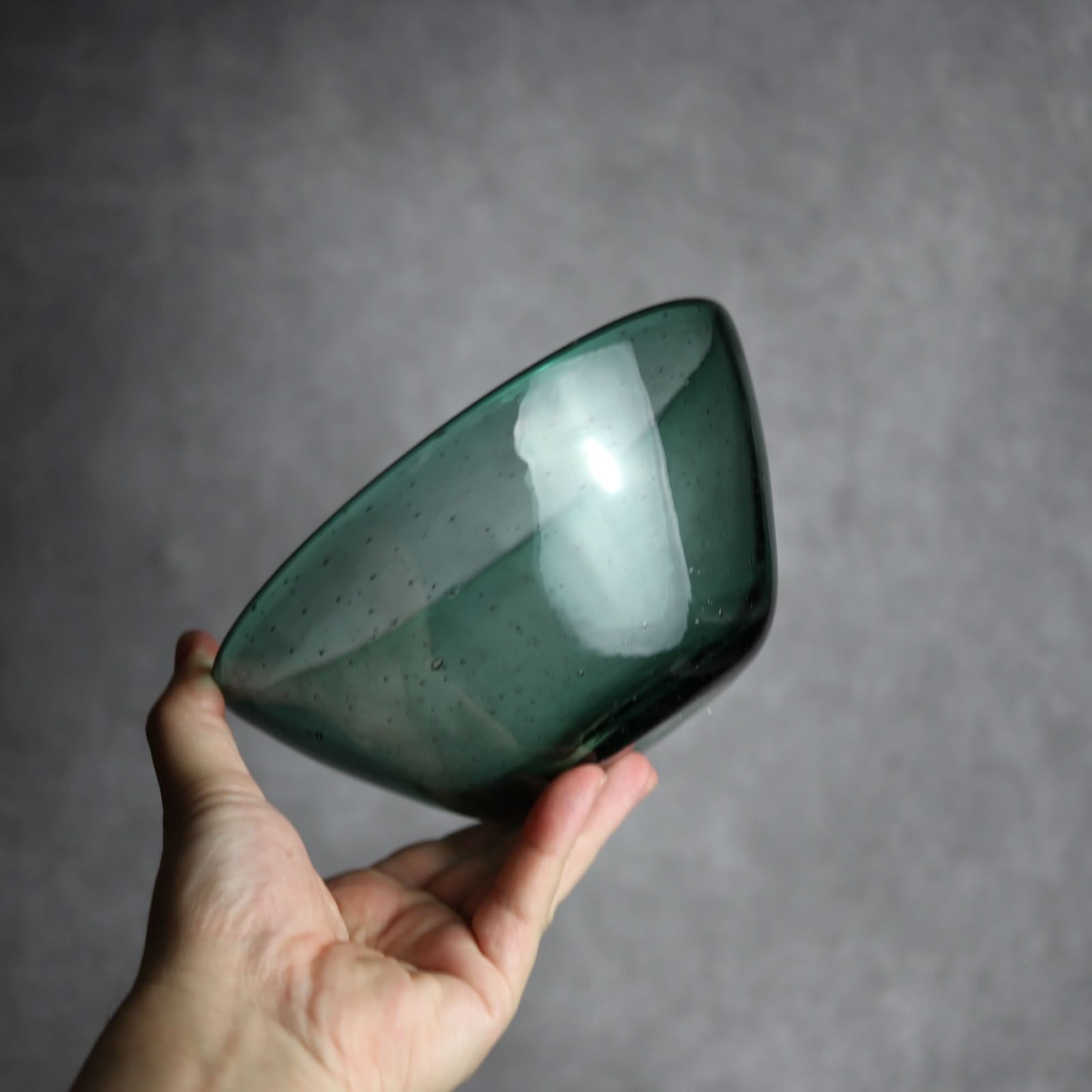 気泡ボウル 小 グリーン 琉球ガラス ガラス工房清天 琉球ガラス.