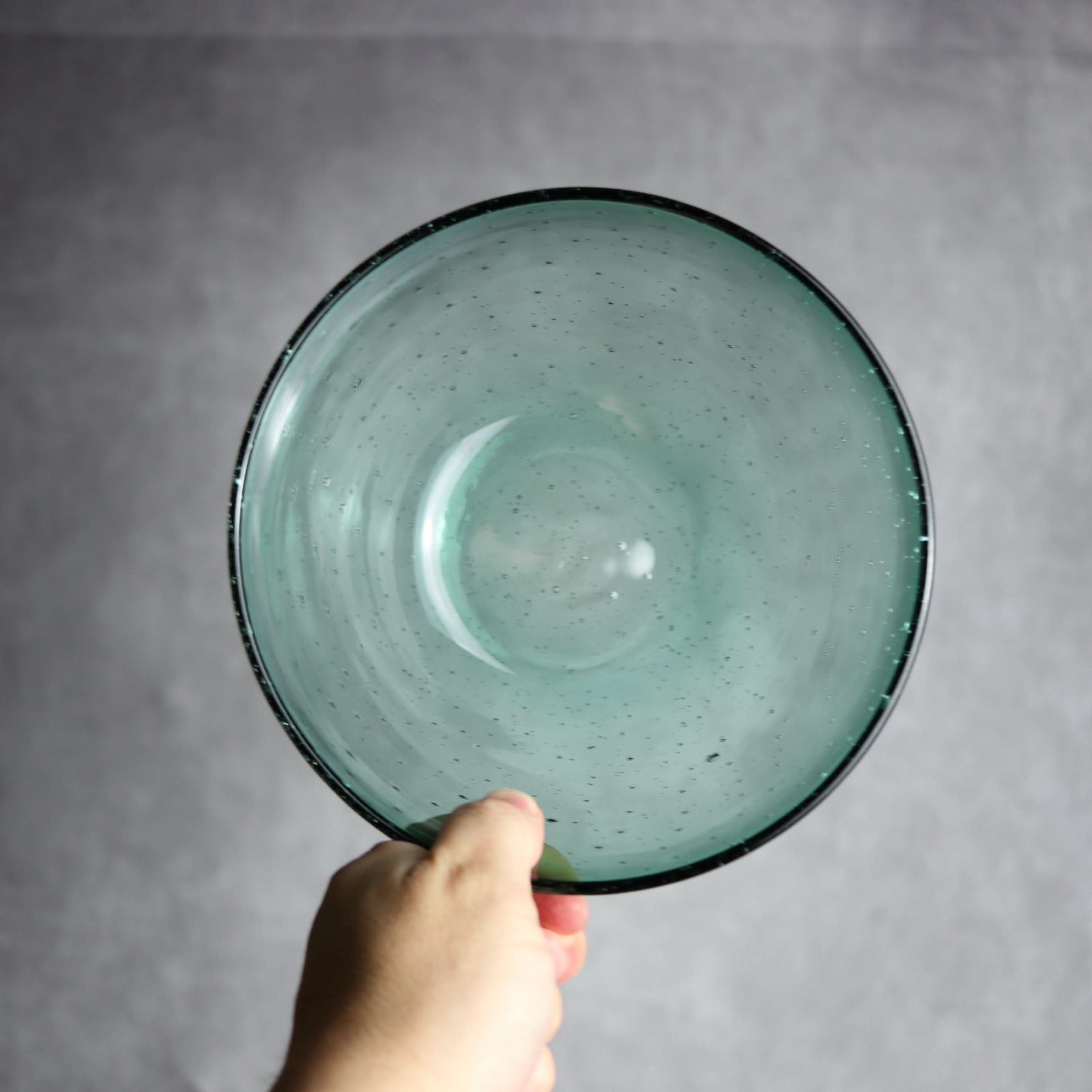 気泡ボウル 小 グリーン 琉球ガラス ガラス工房清天 琉球ガラス.