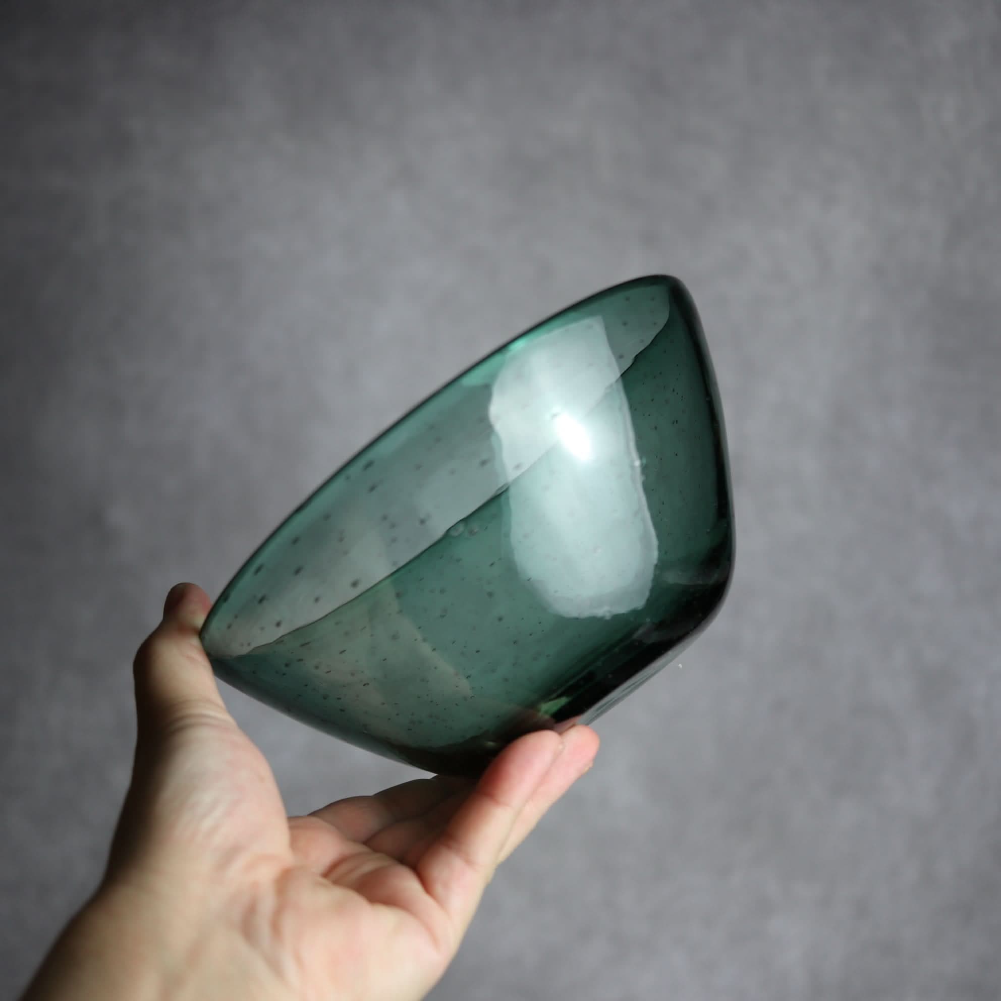 気泡ボウル 小 グリーン 琉球ガラス ガラス工房清天 琉球ガラス.