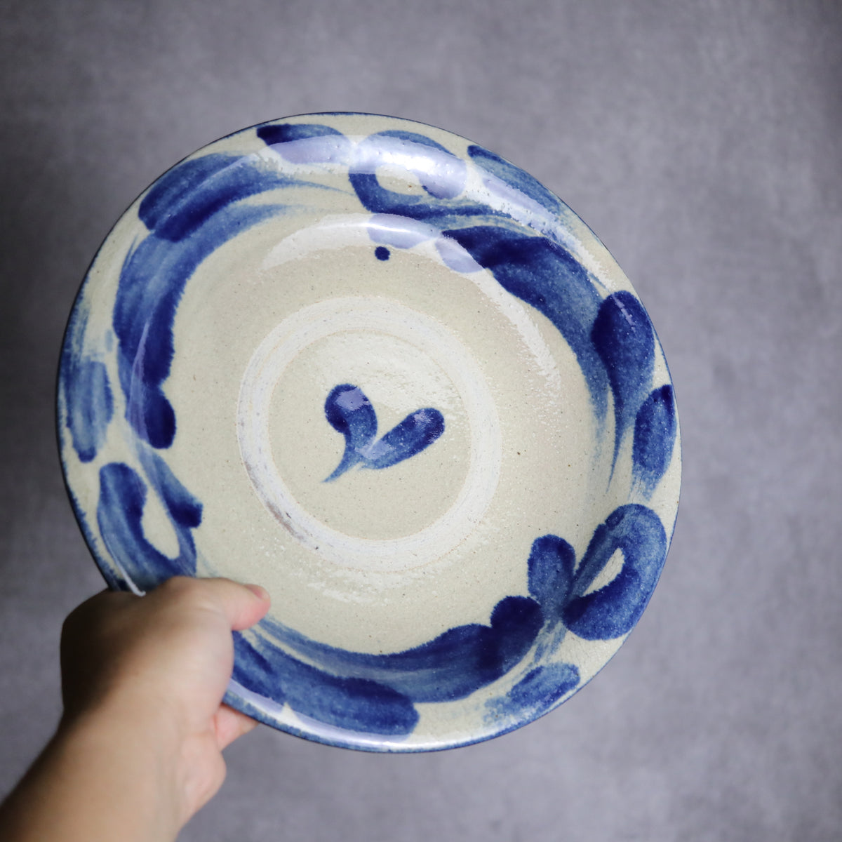 9寸皿1 呉須釉 唐草 やちむん 陶器 北窯 松田共司工房