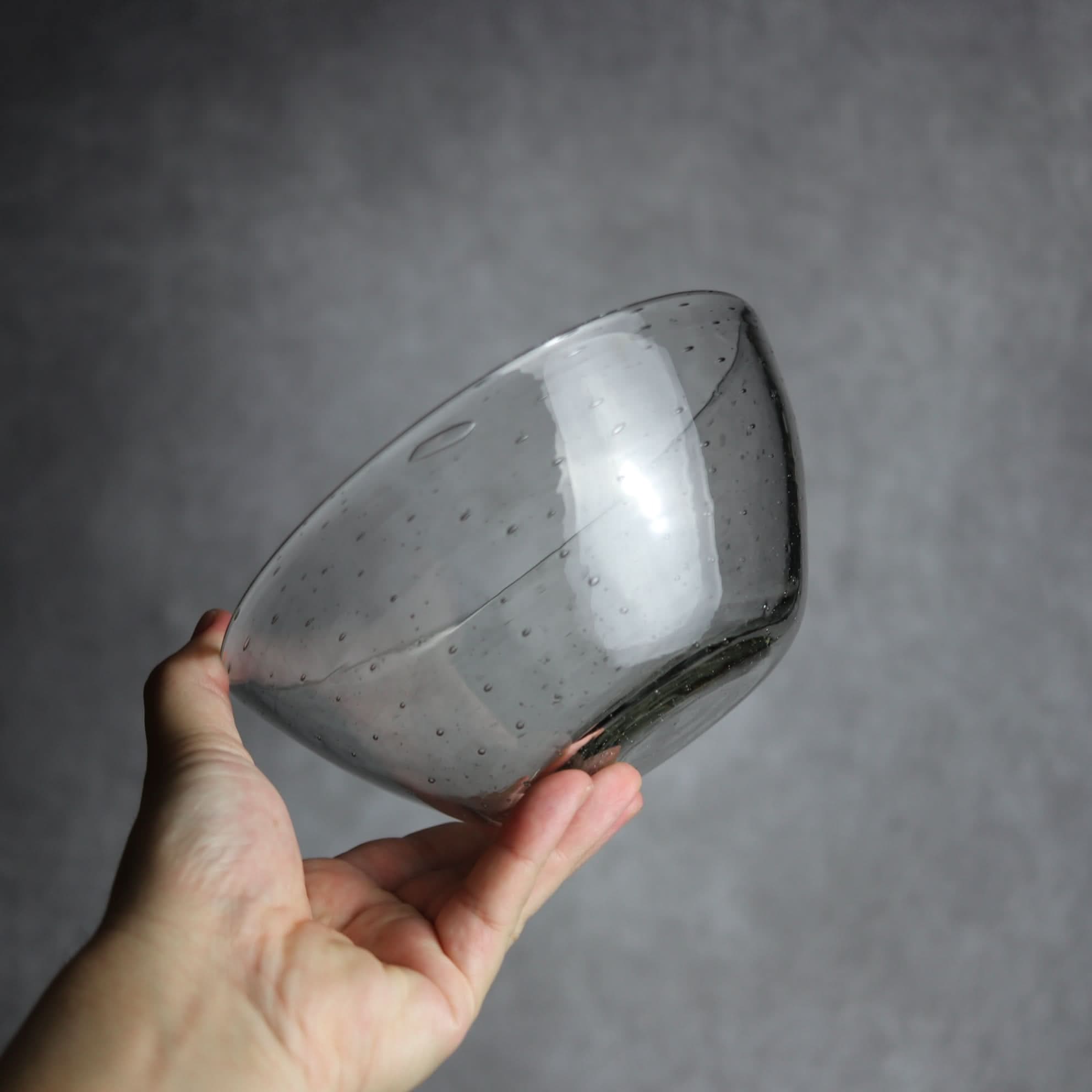 気泡ボウル 小 クリア 琉球ガラス ガラス工房清天 琉球ガラス.