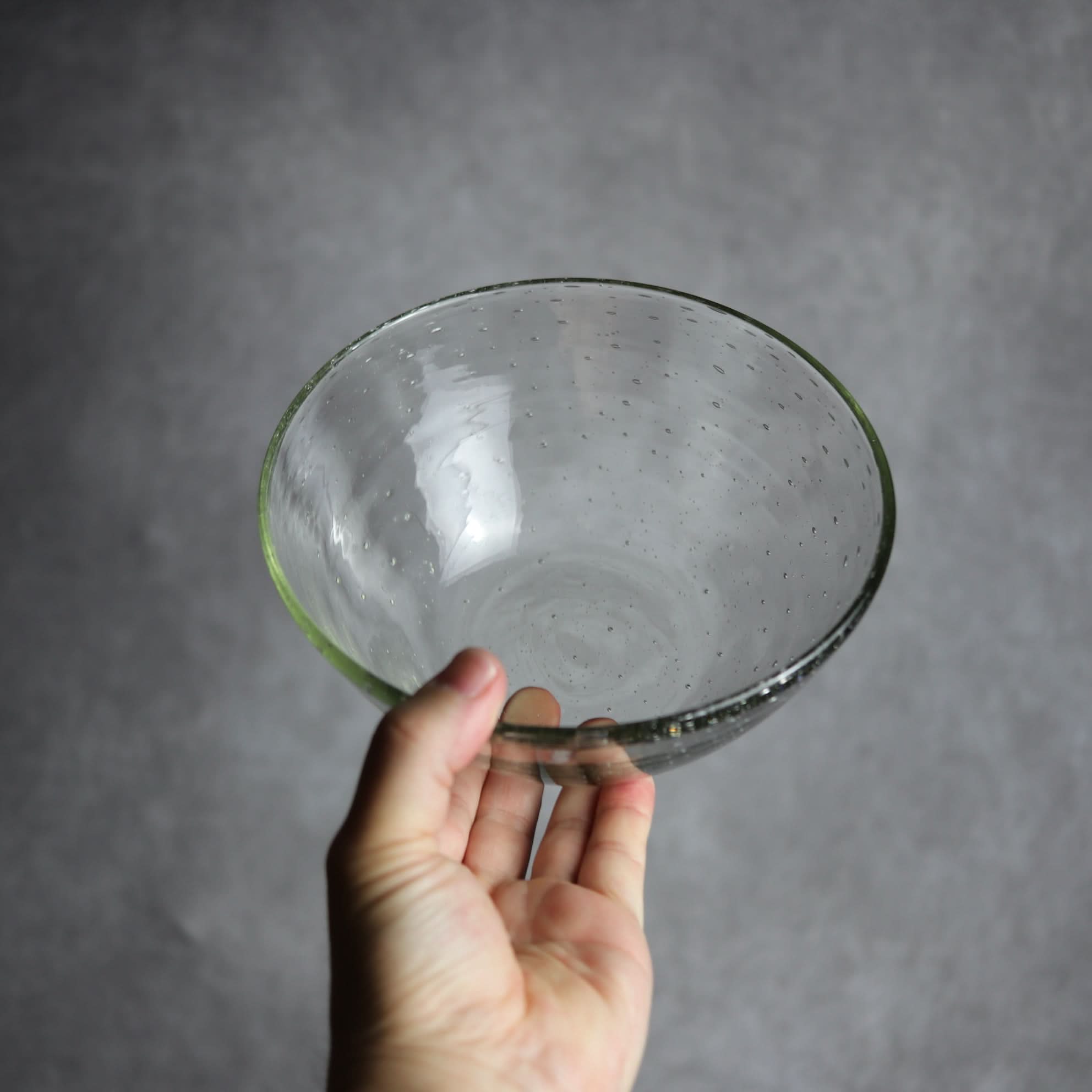 気泡ボウル 小 クリア 琉球ガラス ガラス工房清天 琉球ガラス.