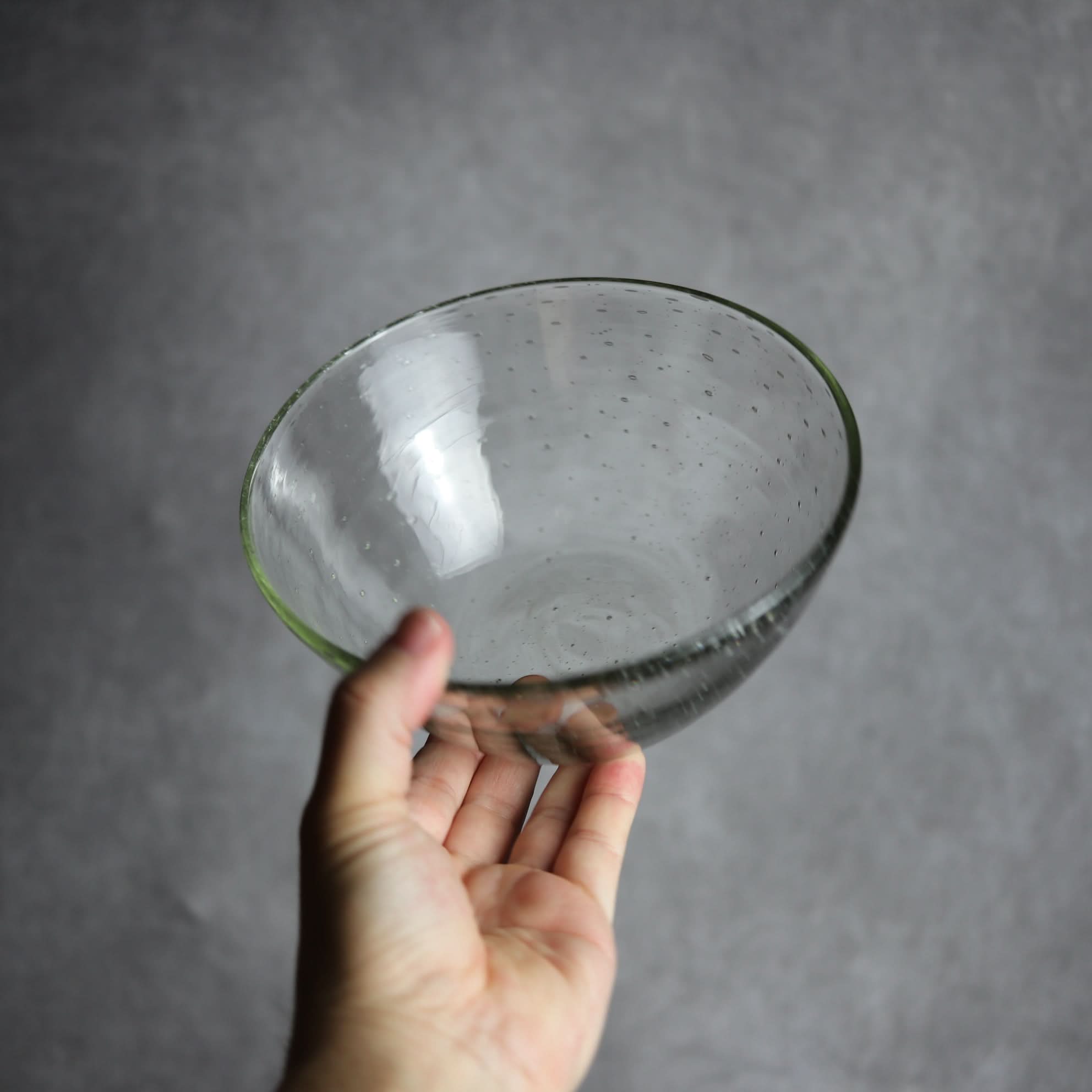 気泡ボウル 小 クリア 琉球ガラス ガラス工房清天 琉球ガラス.
