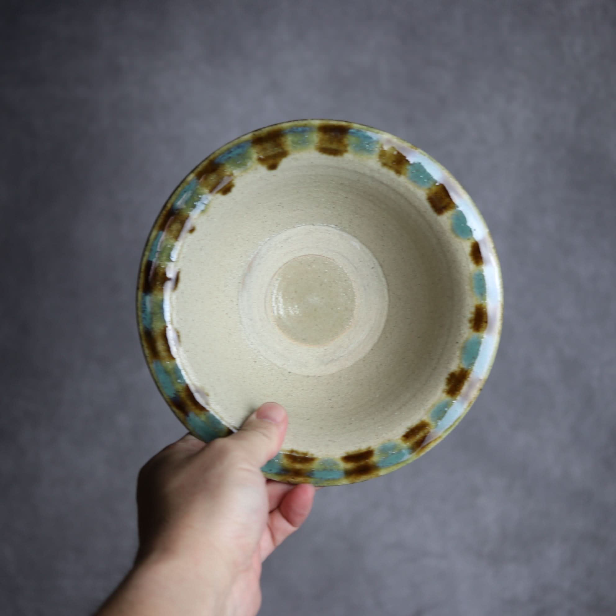 6寸ワンブー1 三彩 点打 やちむん 陶器 北窯 宮城正享工房 やちむん 陶器.