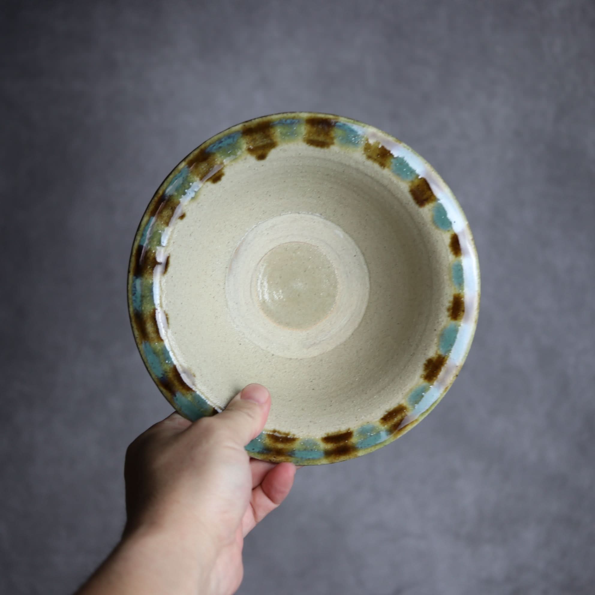 6寸ワンブー1 三彩 点打 やちむん 陶器 北窯 宮城正享工房 やちむん 陶器.