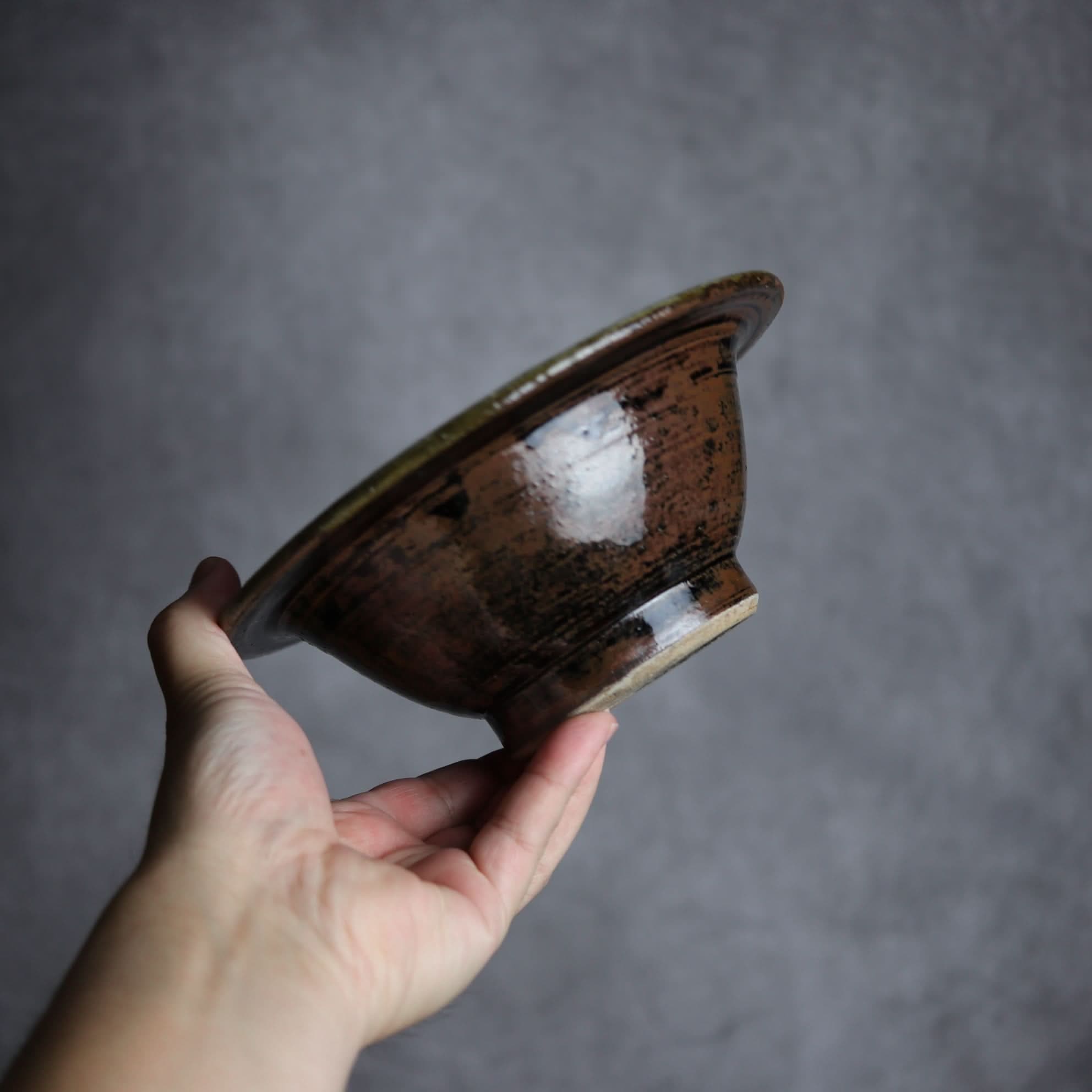 6寸ワンブー1 三彩 点打 やちむん 陶器 北窯 宮城正享工房 やちむん 陶器.