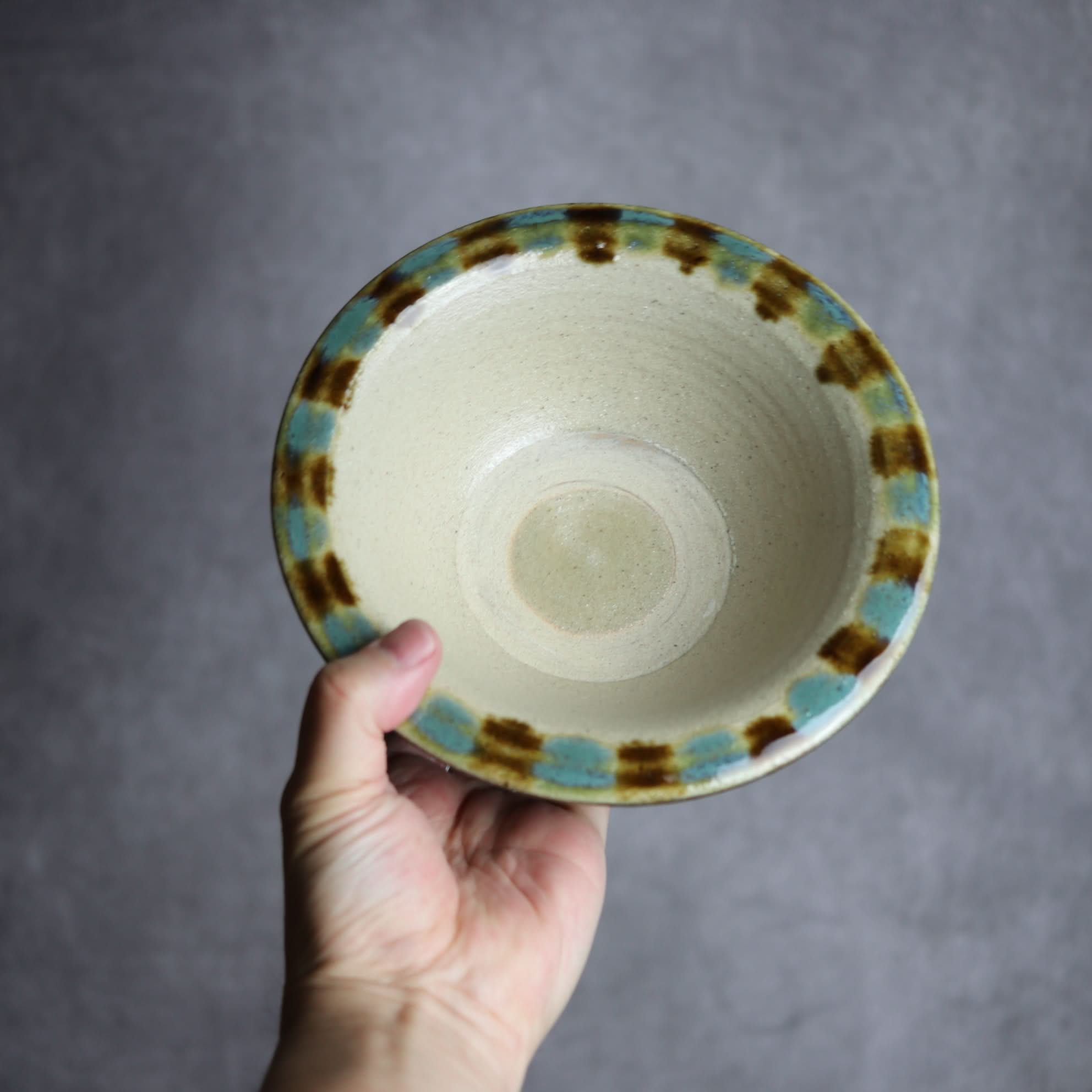 6寸ワンブー1 三彩 点打 やちむん 陶器 北窯 宮城正享工房 やちむん 陶器.