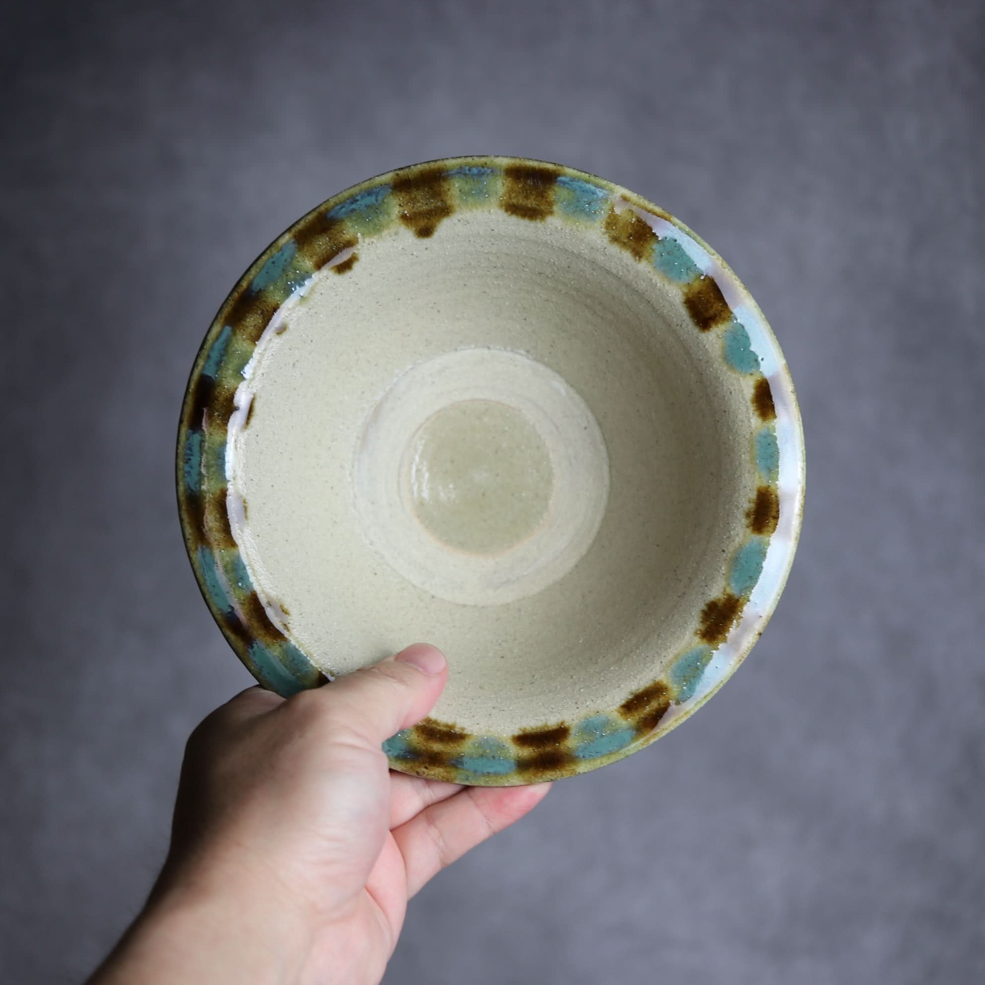 6寸ワンブー1 三彩 点打 やちむん 陶器 北窯 宮城正享工房 やちむん 陶器.