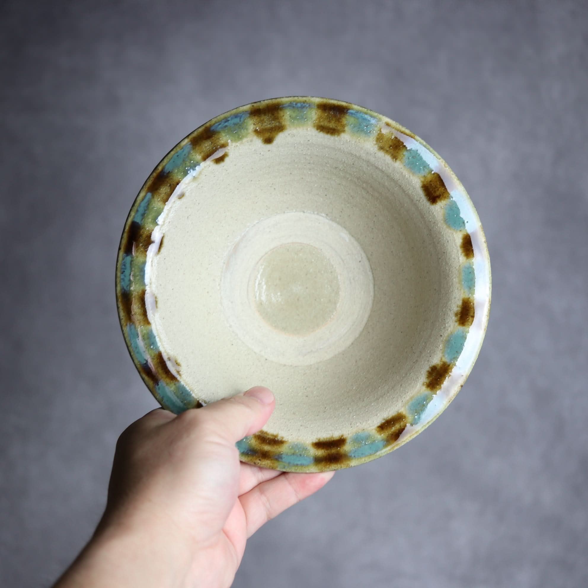 6寸ワンブー1 三彩 点打 やちむん 陶器 北窯 宮城正享工房 やちむん 陶器.